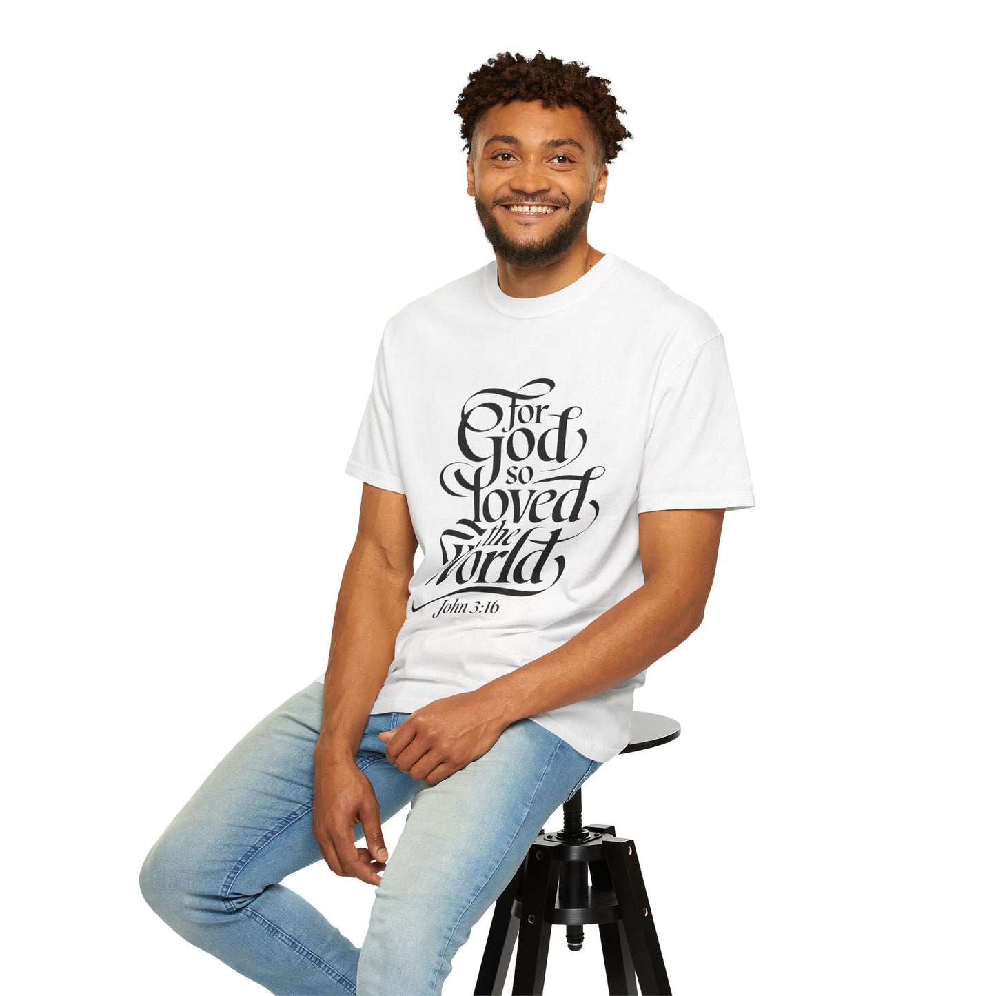 God Loved the World Unisex Garment-Dyed T-Shirt - Christian Shirts and More