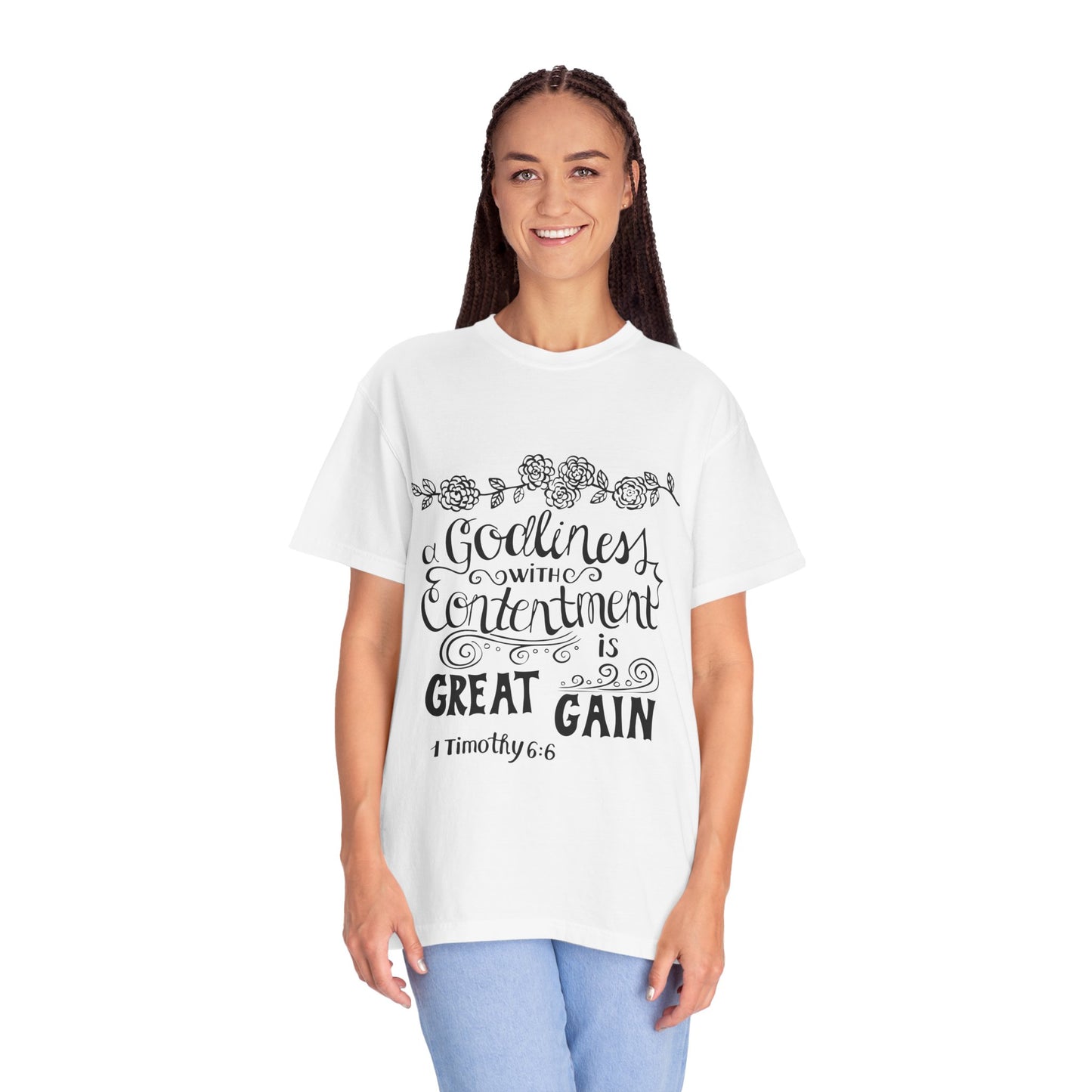 Godliness with Contentment Unisex T-Shirt - 1 Timothy 6:6 Inspirational Tee