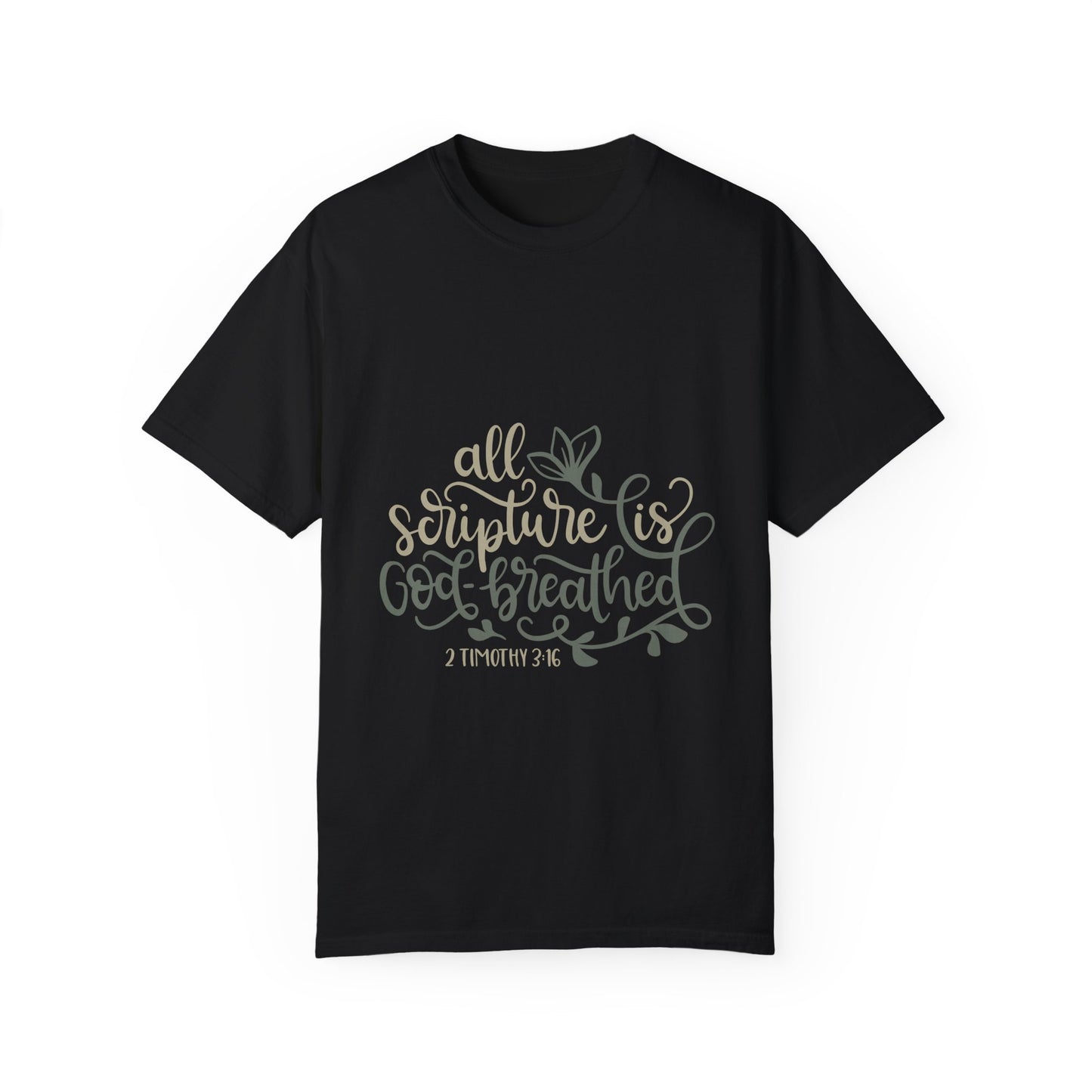 Garment-Dyed Scripture T-Shirt - 'All Scripture is God-Breathed' - Faith-Inspired Apparel