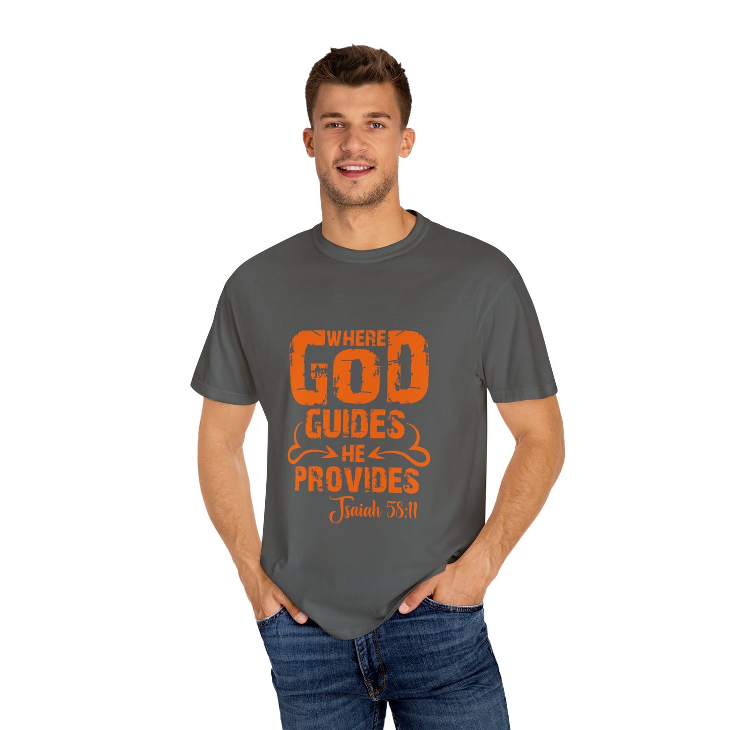 Inspirational Unisex T-Shirt - 'Where God Guides He Provides' | Faith-based Apparel - Christian Shirts and More
