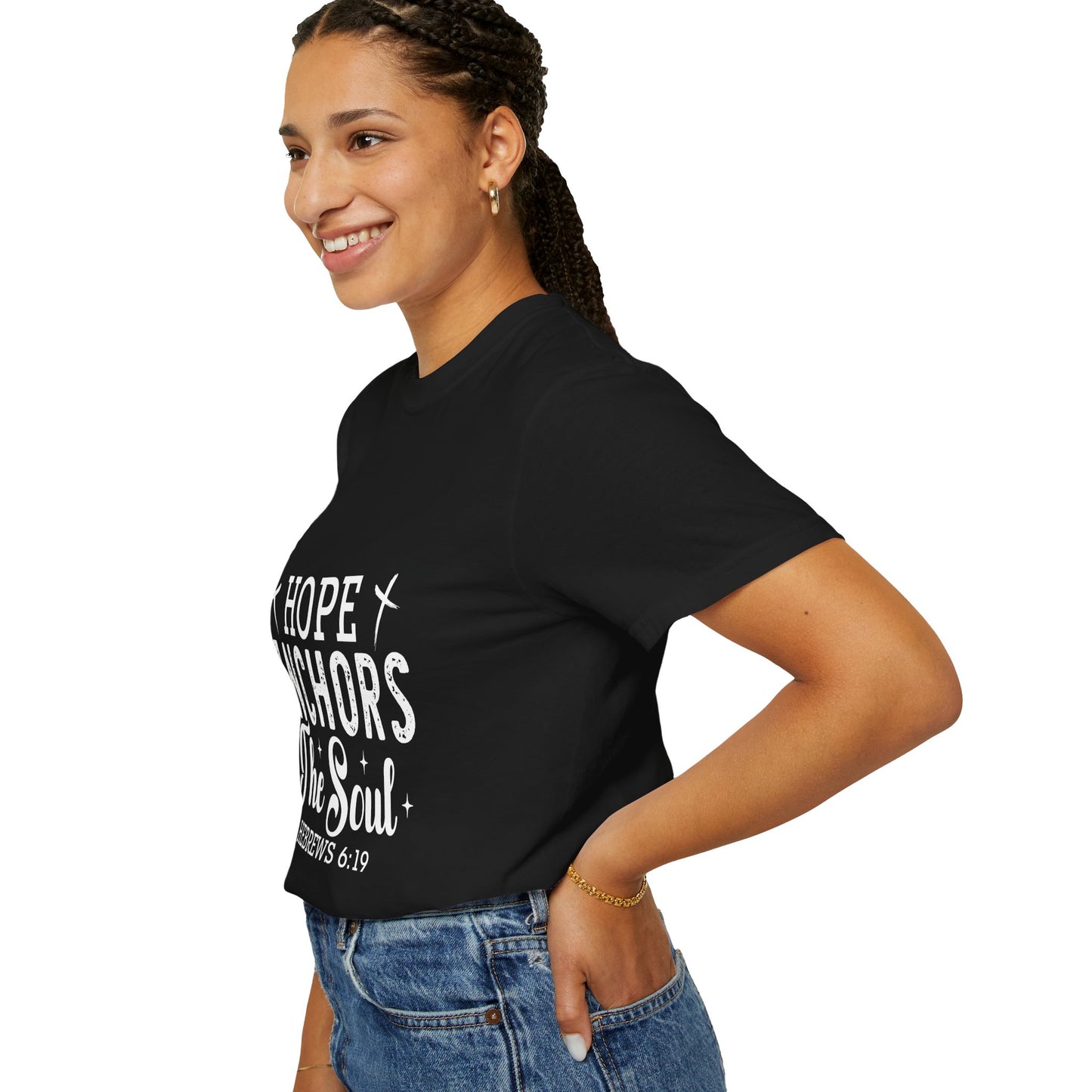 Hope Anchors The Soul Unisex Garment-Dyed T-Shirt - Inspirational Christian Tee