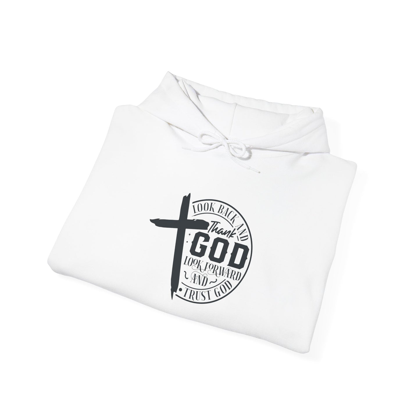 Inspirational Faith Hoodie - Unisex Heavy Blend™ Sweatshirt with 'Thank God' Design - Christian Shirts and More