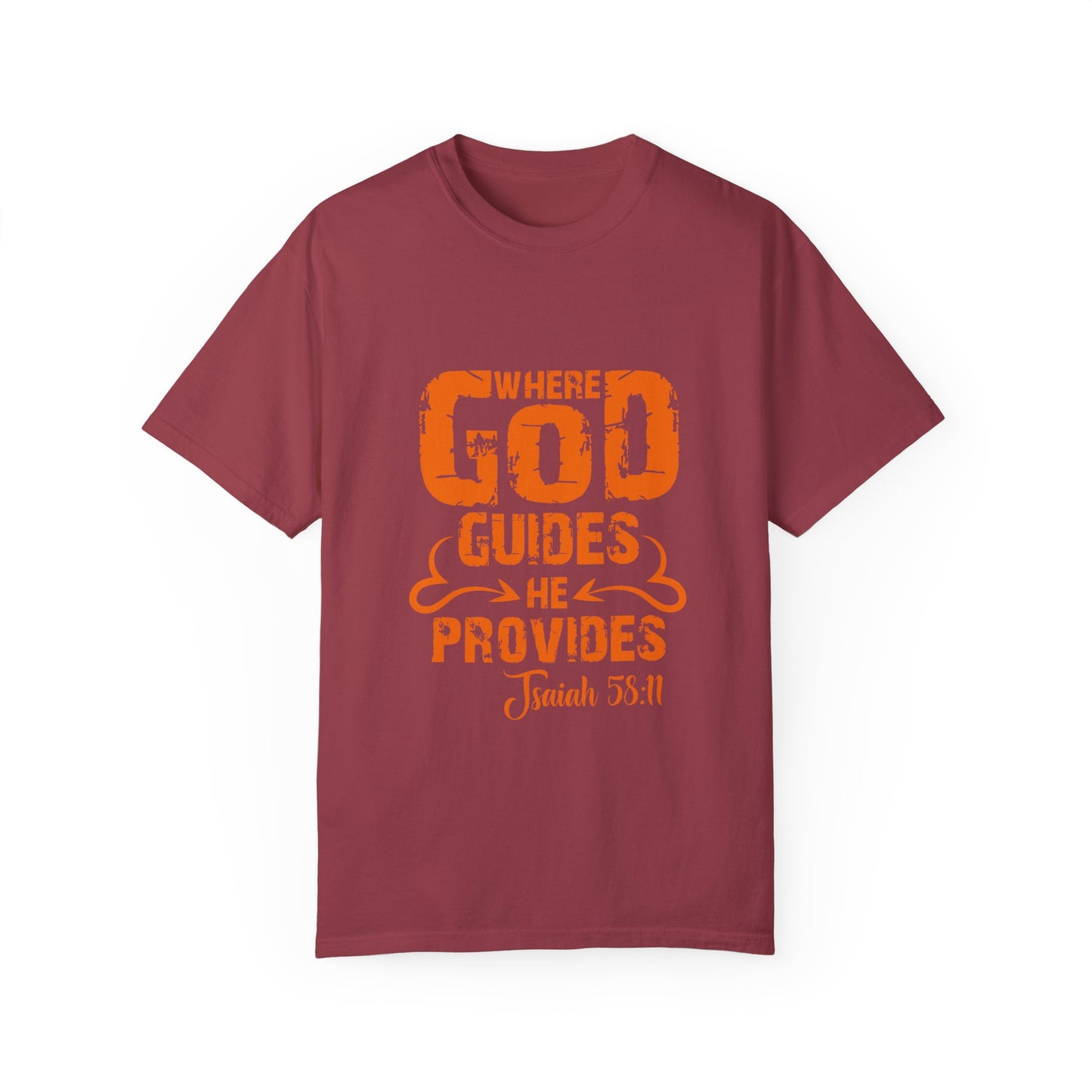 Inspirational Unisex T-Shirt - 'Where God Guides He Provides' | Faith-based Apparel - Christian Shirts and More