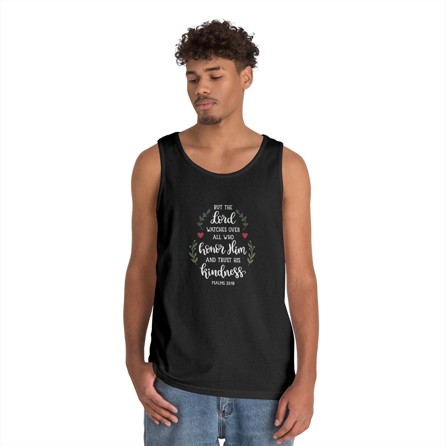 Inspirational Unisex Heavy Cotton Tank Top - 'But the Lord Watches Over' Design