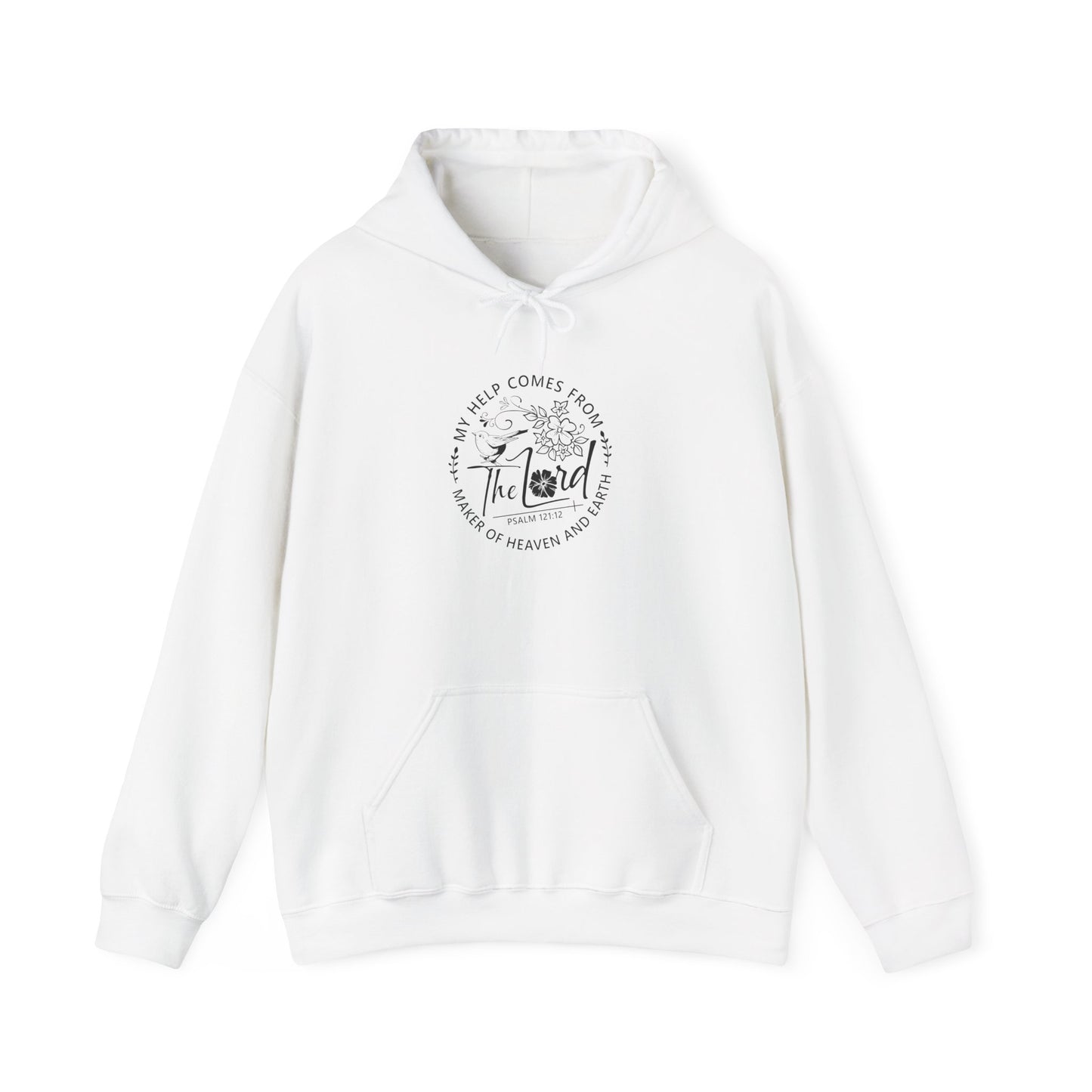 Faith-Inspired Unisex Heavy Blend™ Hooded Sweatshirt - 'Help Comes From The Lord' - Christian Shirts and More