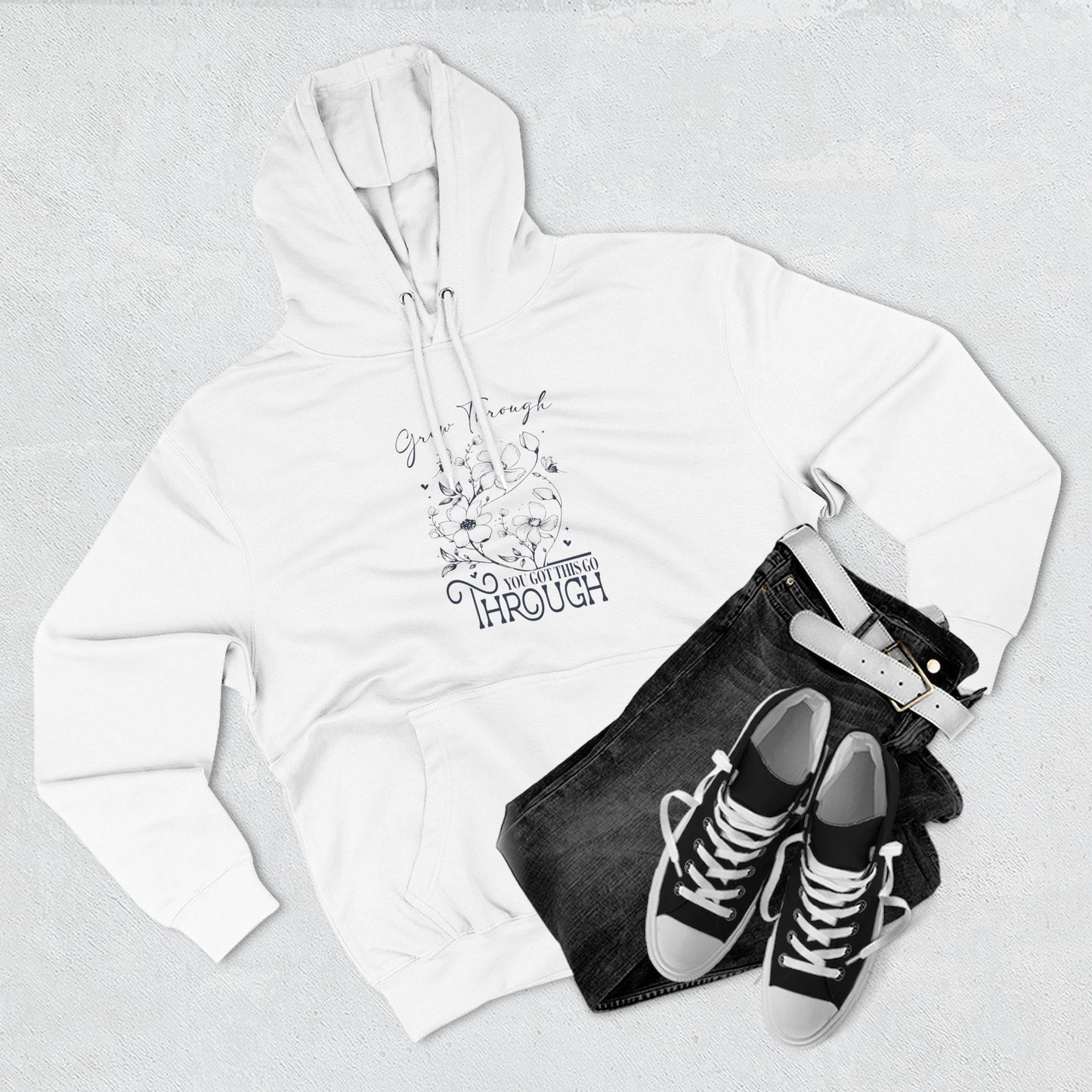 Inspirational Three-Panel Fleece Hoodie - 'Get Through' Collection - Christian Shirts and More
