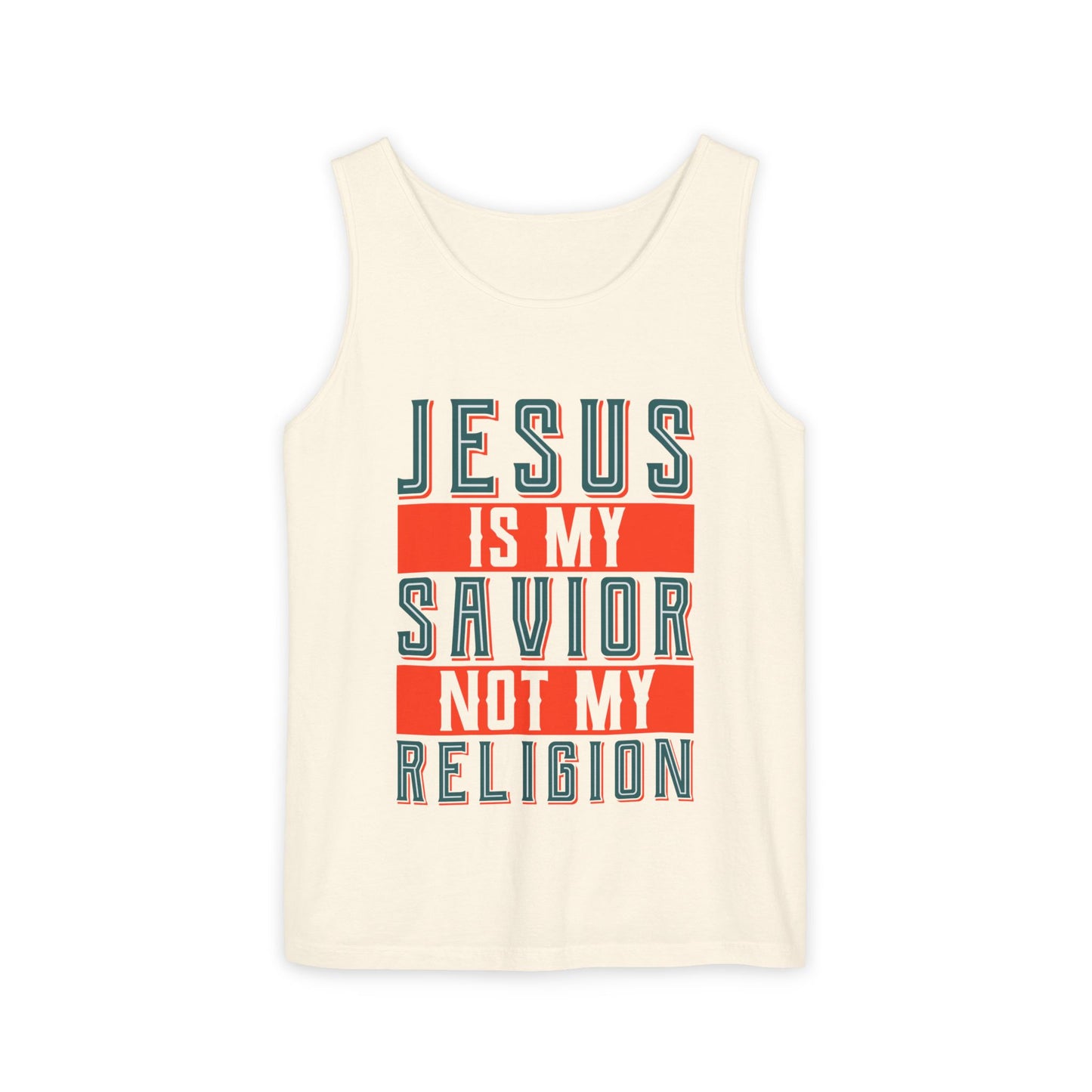 Unisex Inspirational Tank Top - 'Jesus Is My Savior, Not My Religion'