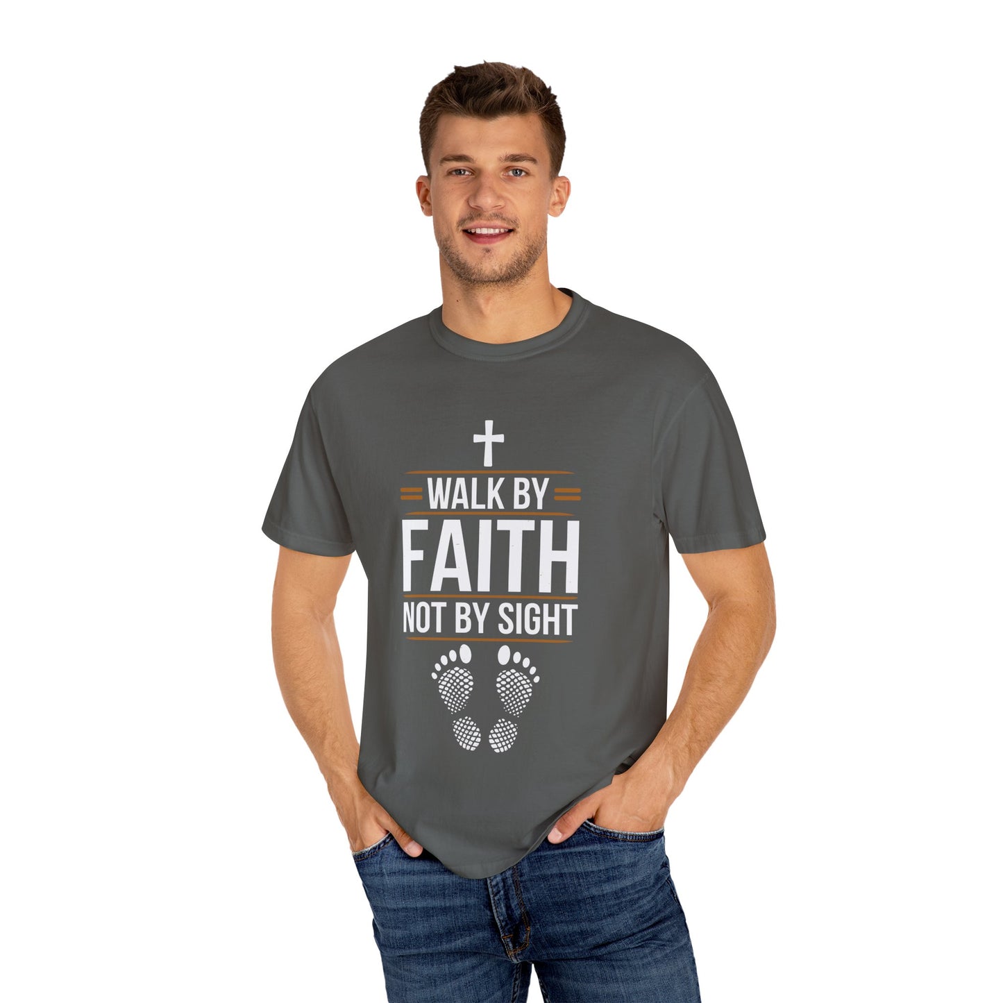 Walk by Faith Unisex Garment-Dyed T-shirt - Christian Shirts and More
