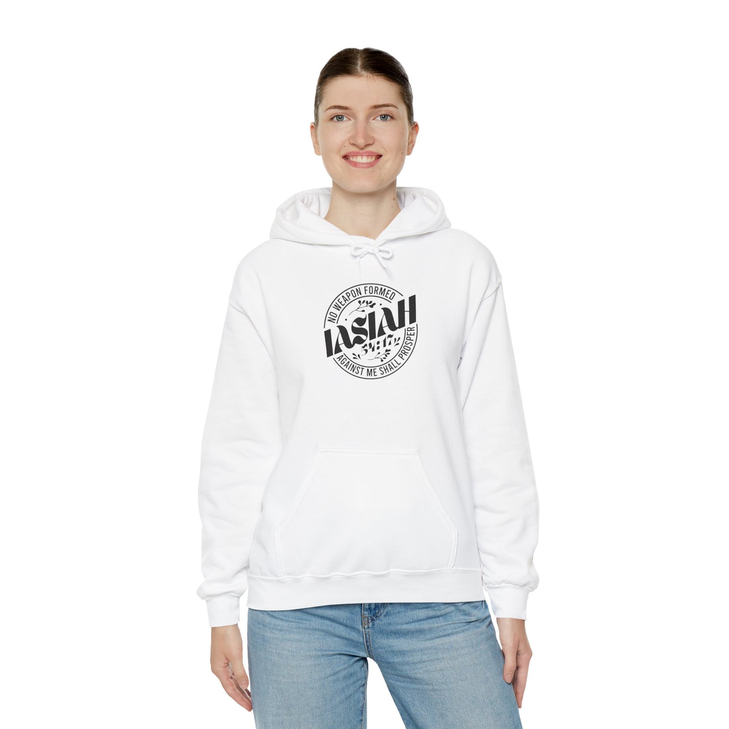 Unisex Inspirational Quote Hoodie - "Against Me Shall Prevail" - Christian Shirts and More