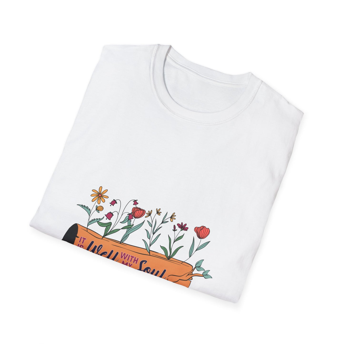 Well With My Soul Unisex T-Shirt - Nature-Inspired Floral Design - Christian Shirts and More