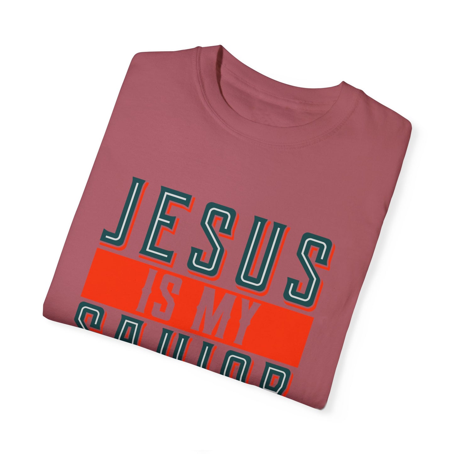 Faith-Inspired Unisex Garment-Dyed T-Shirt - 'Jesus is My Savior, Not My Religion' - Christian Shirts and More
