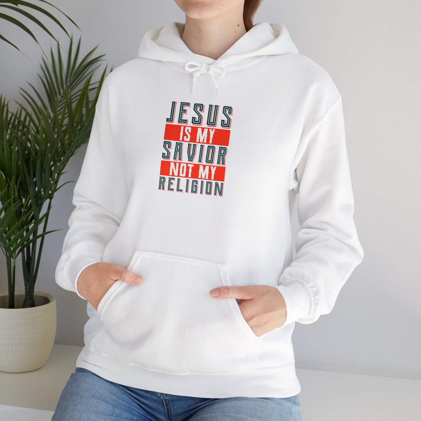 Savior Not Religion Unisex Hoodie - Faith-Based Heavy Blend Sweatshirt - Christian Shirts and More
