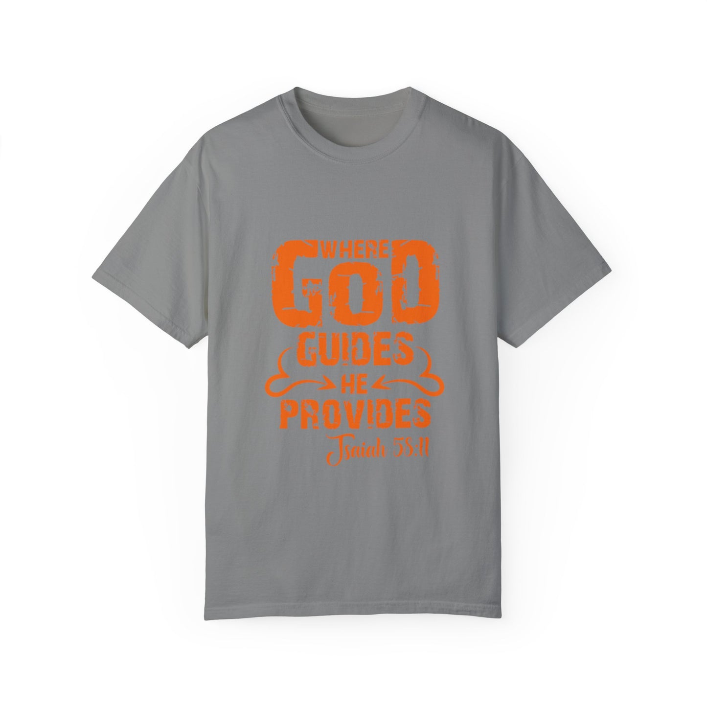 Inspirational Unisex T-Shirt - 'Where God Guides He Provides' | Faith-based Apparel - Christian Shirts and More