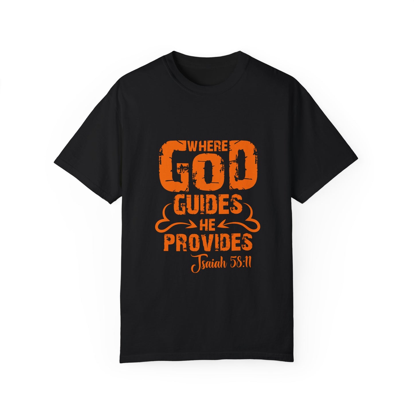 Inspirational Unisex T-Shirt - 'Where God Guides He Provides' | Faith-based Apparel - Christian Shirts and More