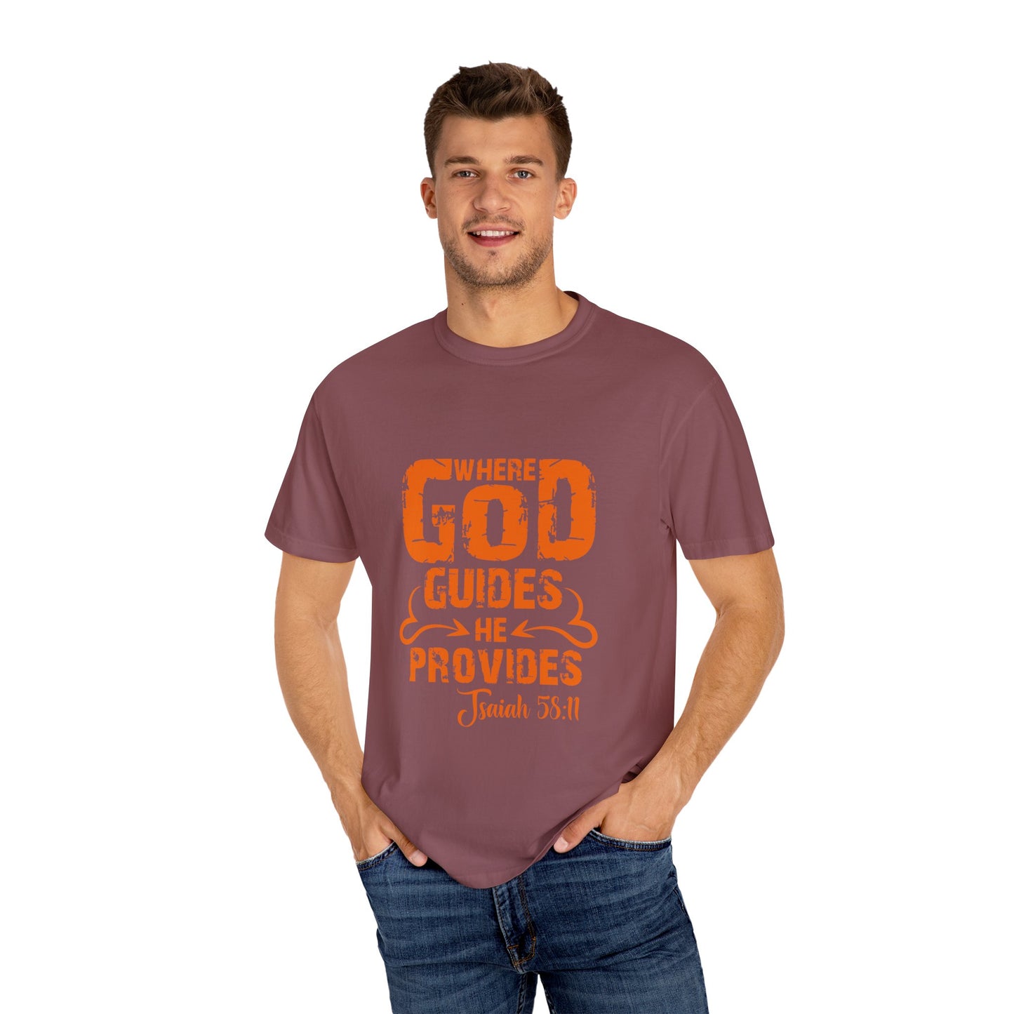Inspirational Unisex T-Shirt - 'Where God Guides He Provides' | Faith-based Apparel - Christian Shirts and More