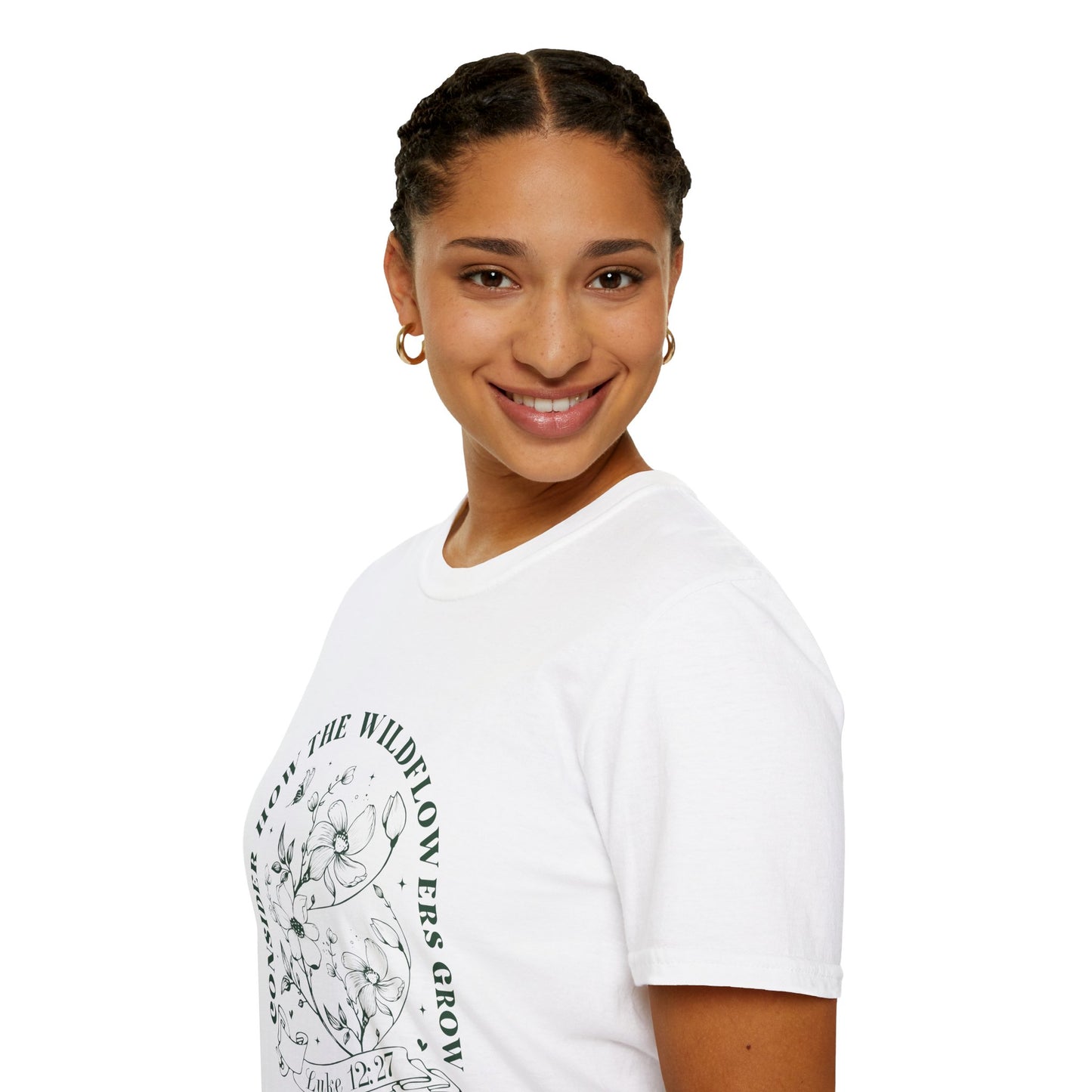 Inspirational Wildflower T-Shirt - 'Consider How the Wildflowers Grow' - Christian Shirts and More
