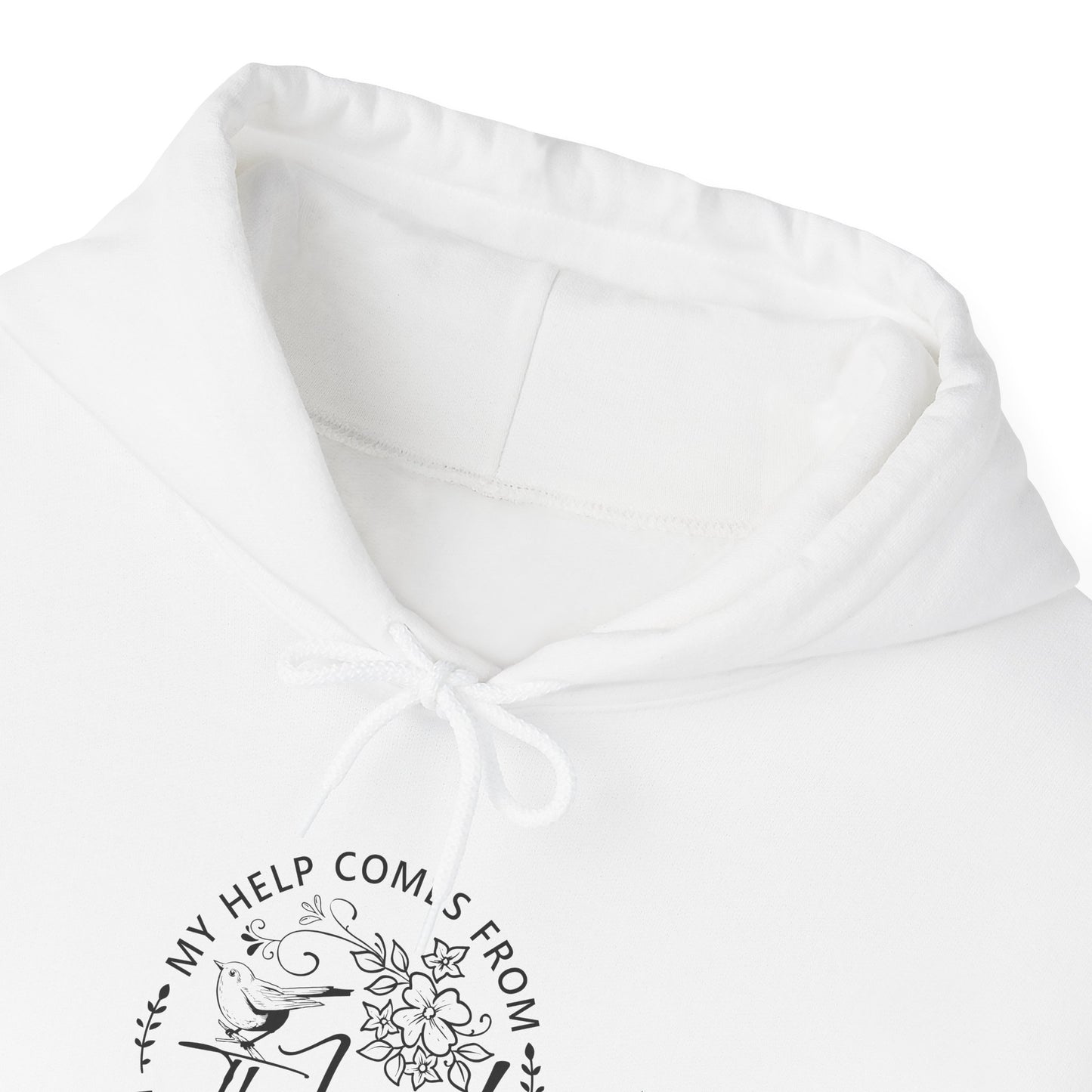 Inspirational Unisex Heavy Blend™ Hooded Sweatshirt - "Help Comes From The Lord" - Christian Shirts and More