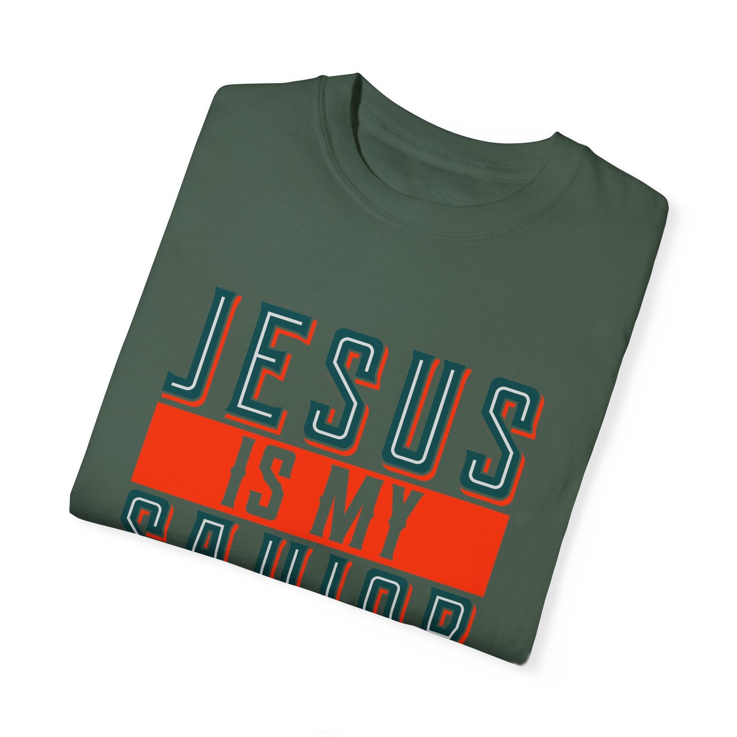 Faith-Inspired Unisex Garment-Dyed T-Shirt - 'Jesus is My Savior, Not My Religion' - Christian Shirts and More