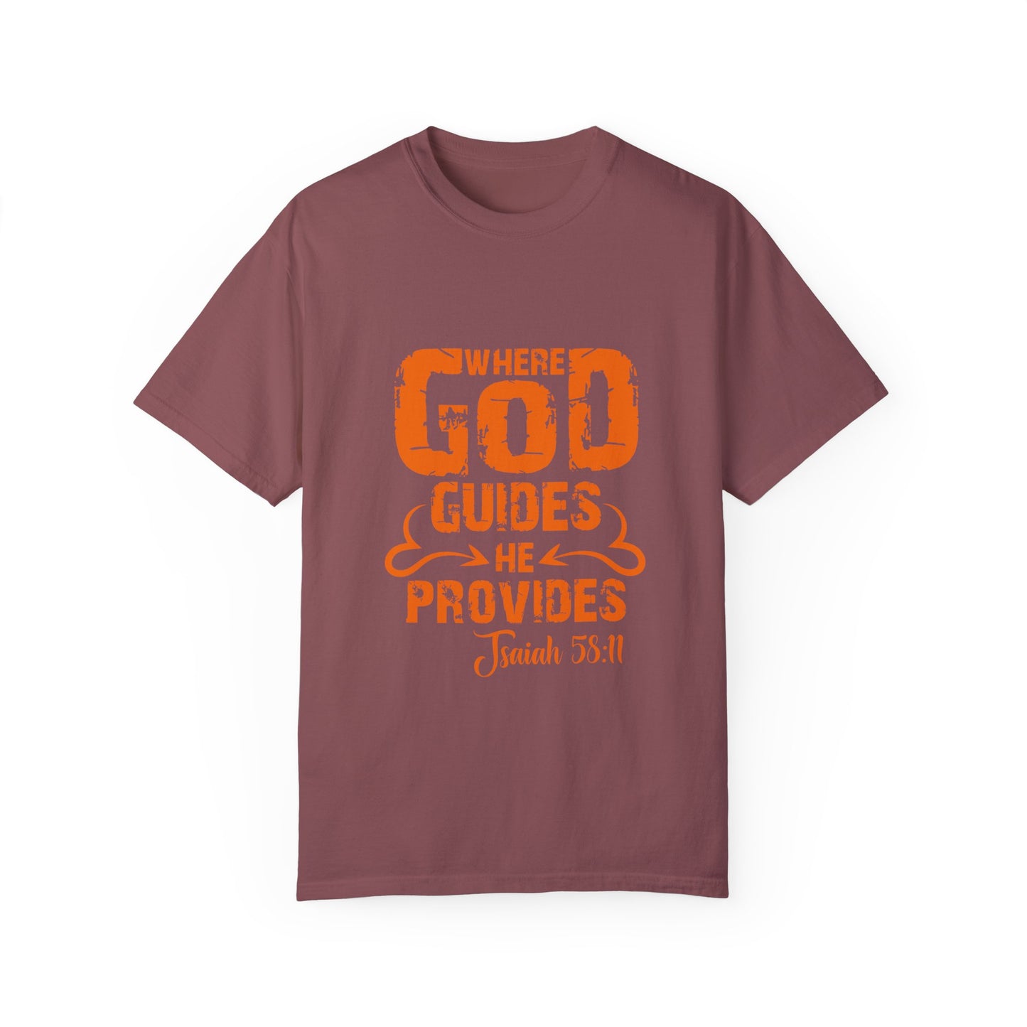 Inspirational Unisex T-Shirt - 'Where God Guides He Provides' | Faith-based Apparel - Christian Shirts and More