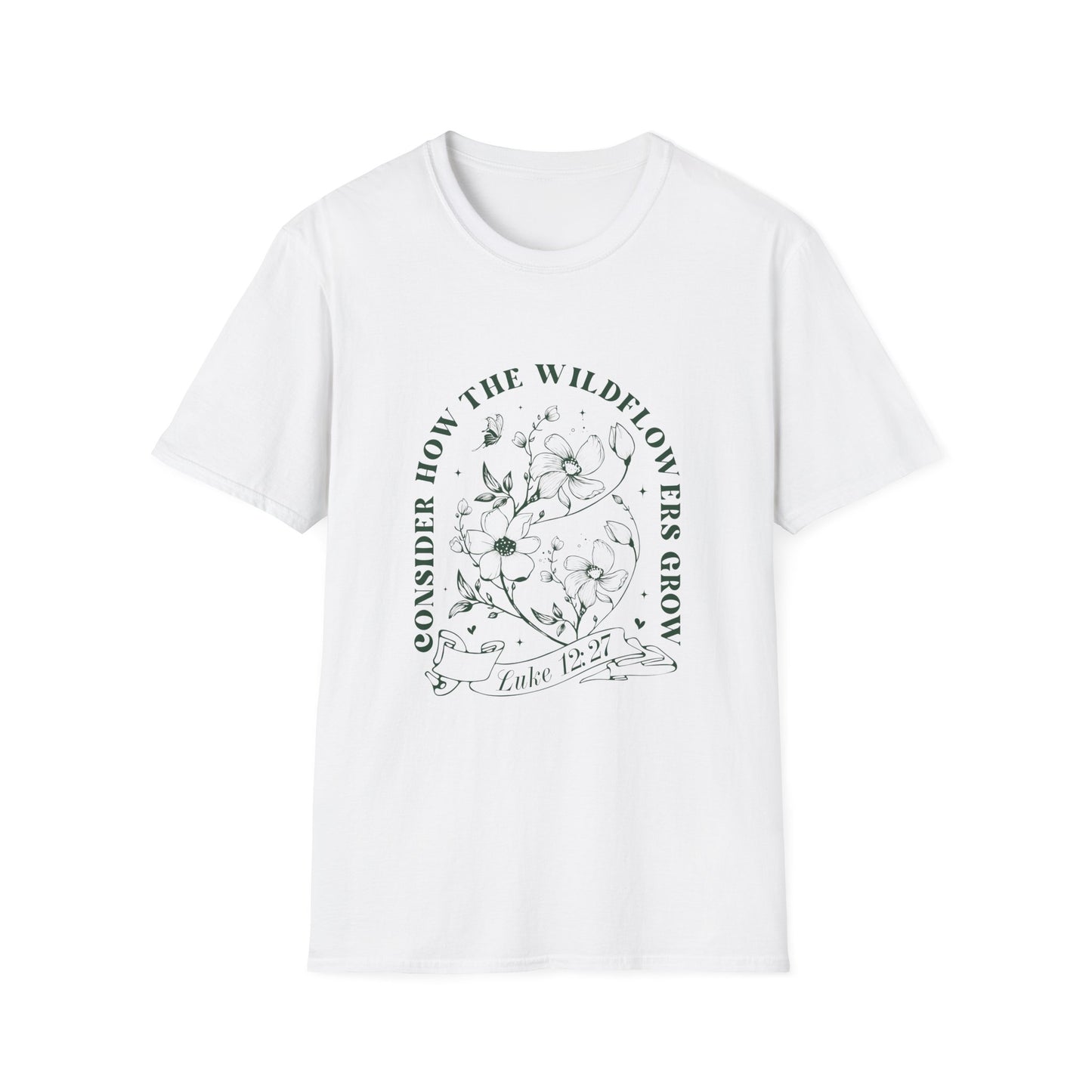 Inspirational Wildflower T-Shirt - 'Consider How the Wildflowers Grow' - Christian Shirts and More