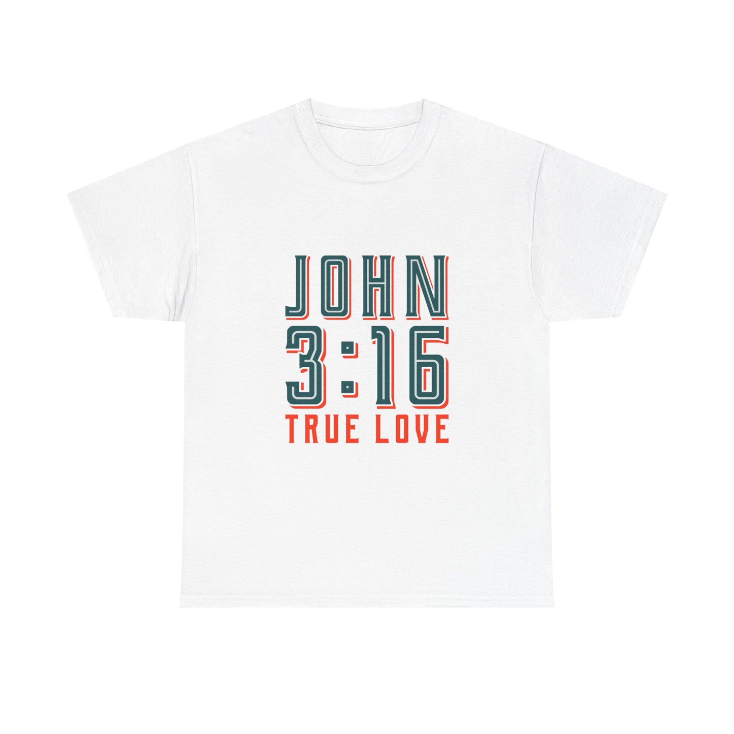 Inspirational Unisex Heavy Cotton Tee - 'John 3:16 True Love' - Christian Shirts and More