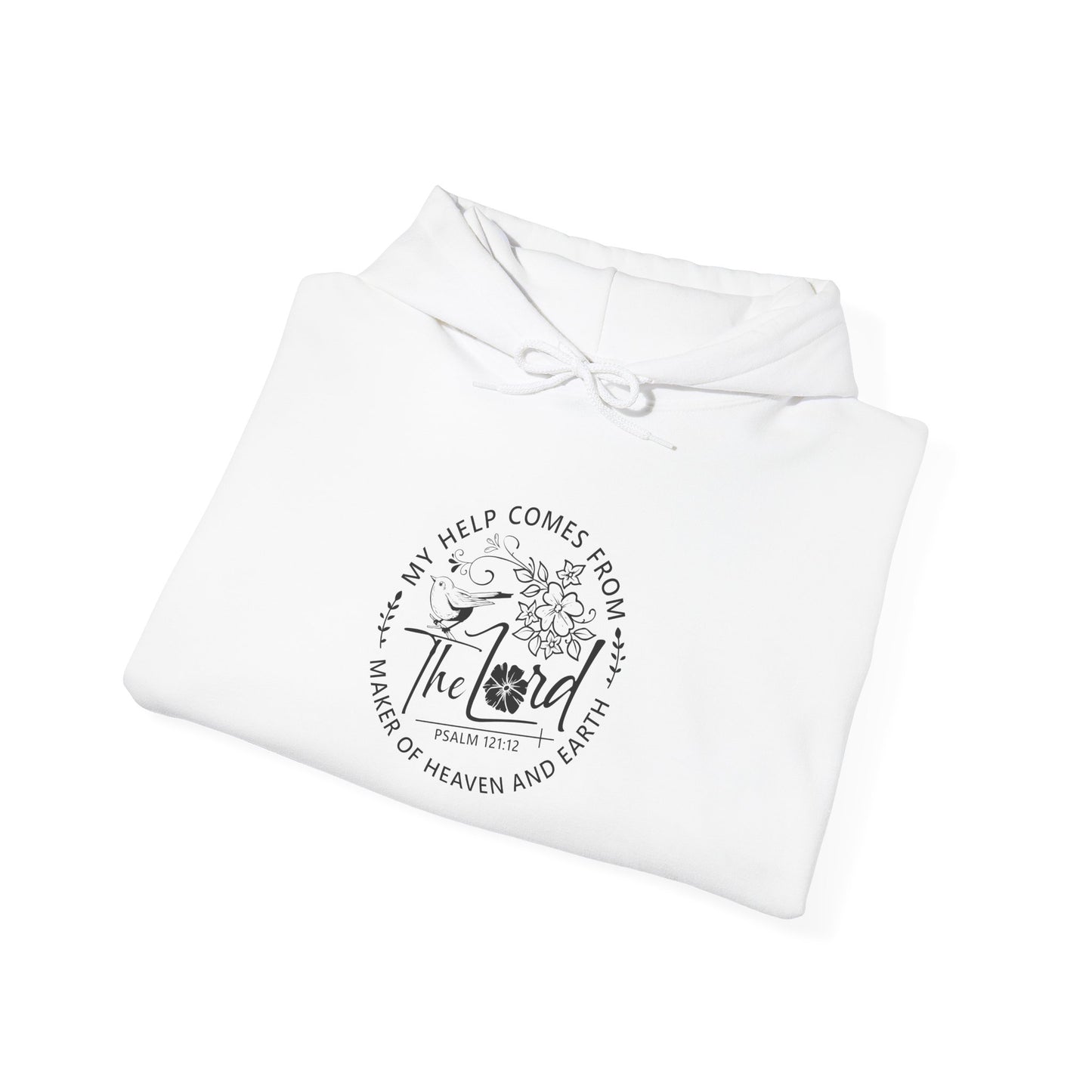 Faith-Inspired Unisex Heavy Blend™ Hooded Sweatshirt - 'Help Comes From The Lord' - Christian Shirts and More