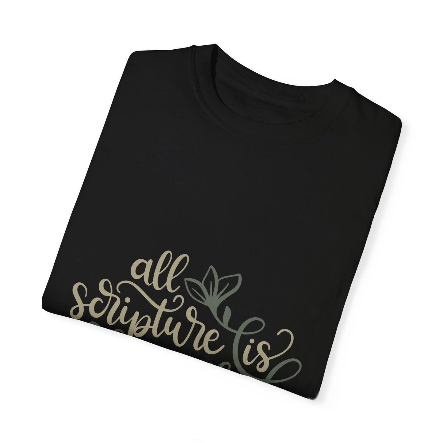 Garment-Dyed Scripture T-Shirt - 'All Scripture is God-Breathed' - Faith-Inspired Apparel