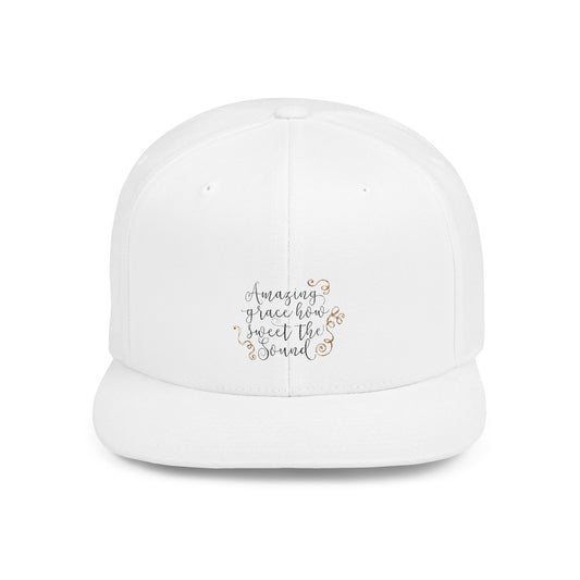 Amazing Grace Flat Bill Snapback Cap - Faith-Inspired Headwear for Comfort and Style
