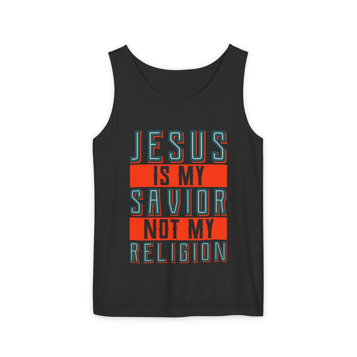 Unisex Inspirational Tank Top - 'Jesus Is My Savior, Not My Religion'