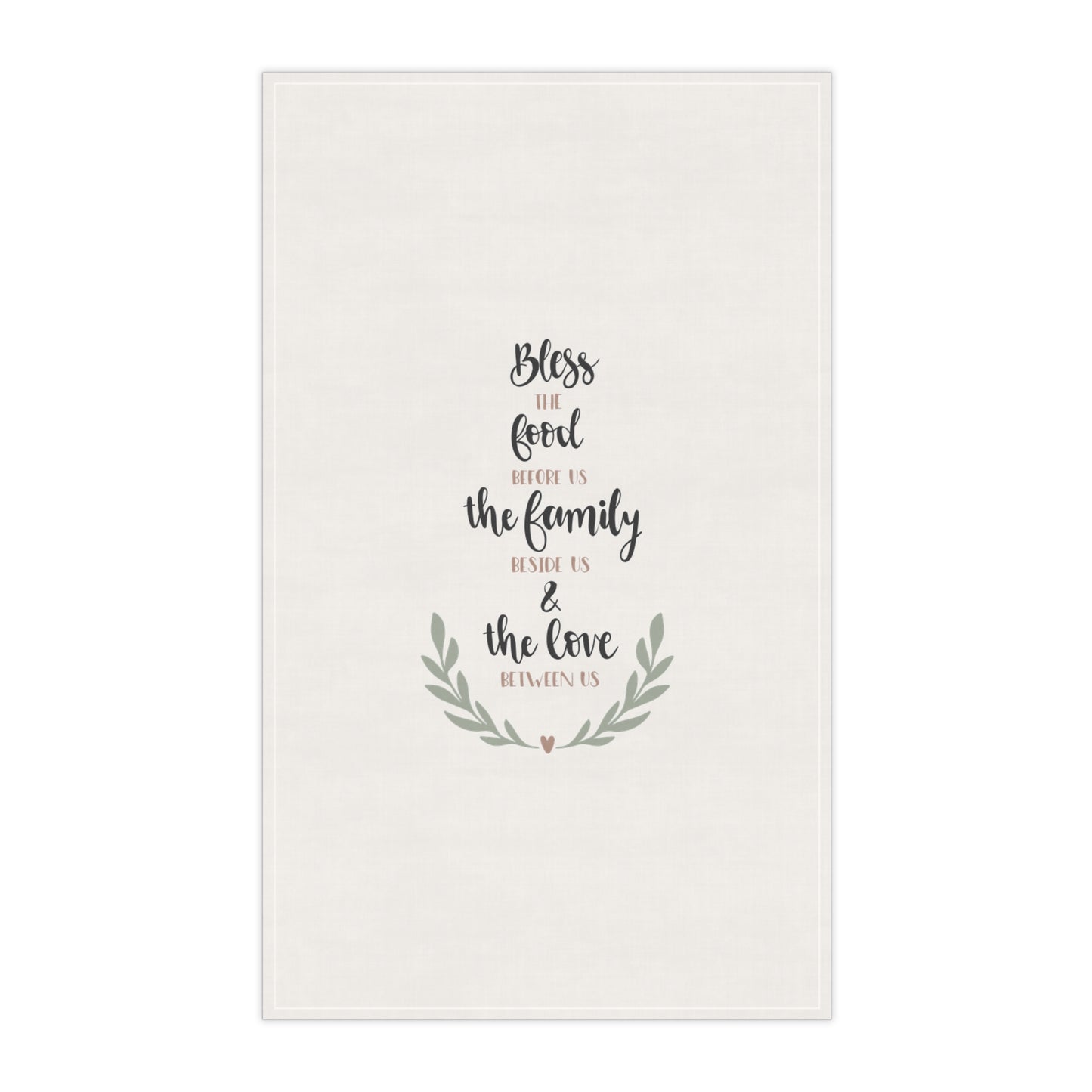 Bless This Food Cotton Tea Towels - Family and Love Kitchen Decor