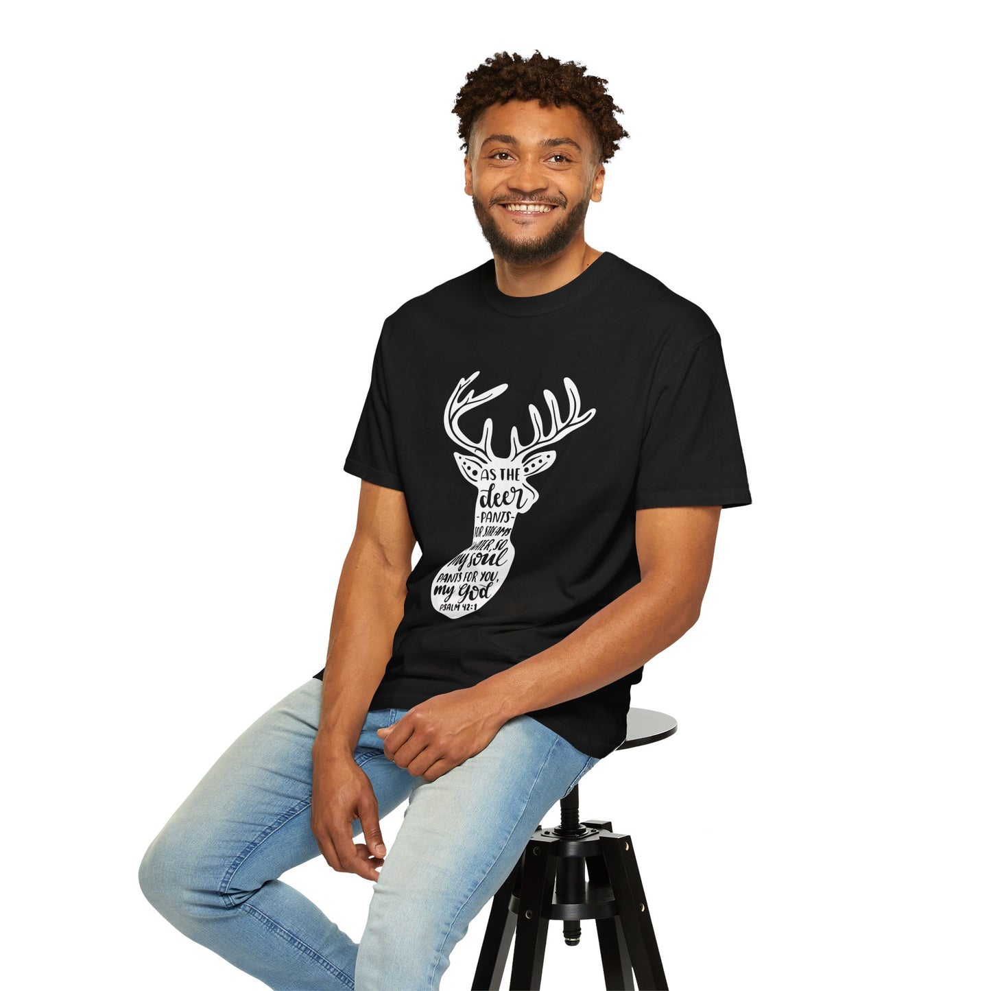 Inspirational Deer Graphic T-Shirt - Unisex Garment-Dyed Tee