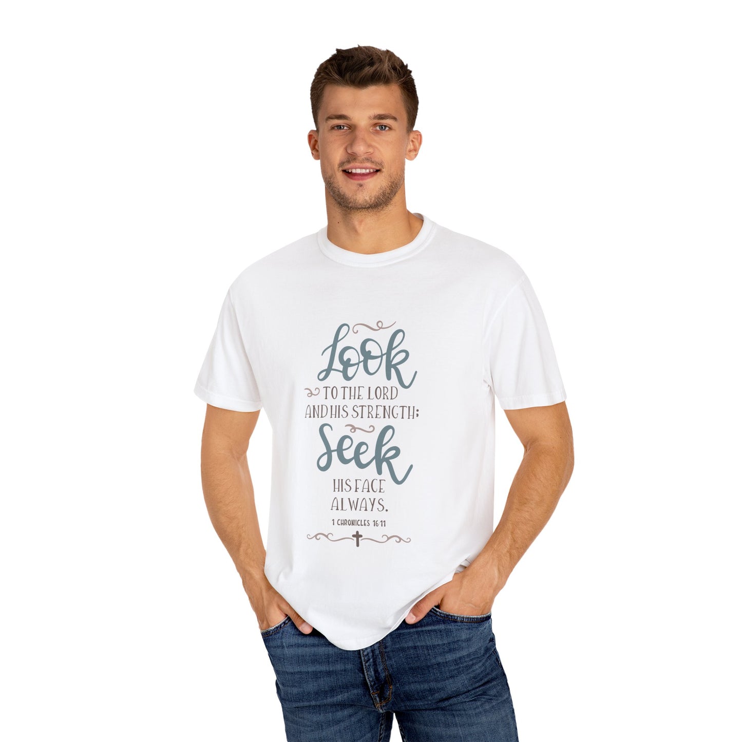 Inspirational Unisex Garment-Dyed T-Shirt - "Look to the Lord" Christian Apparel