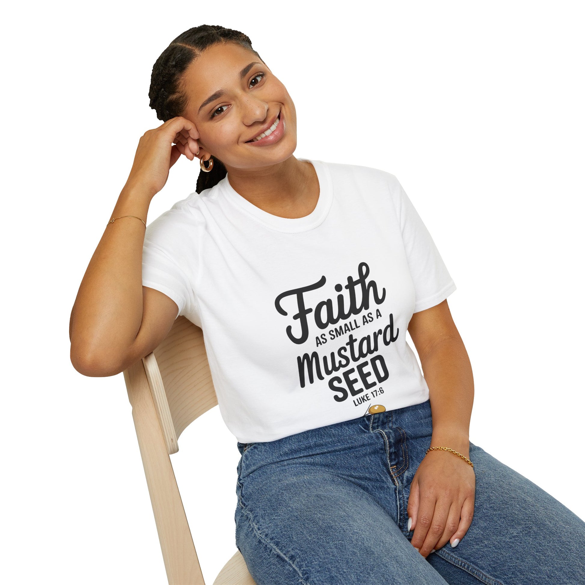 Faith Mustard Seed Unisex Softstyle T-Shirt - Inspirational Christian Tee - Christian Shirts and More