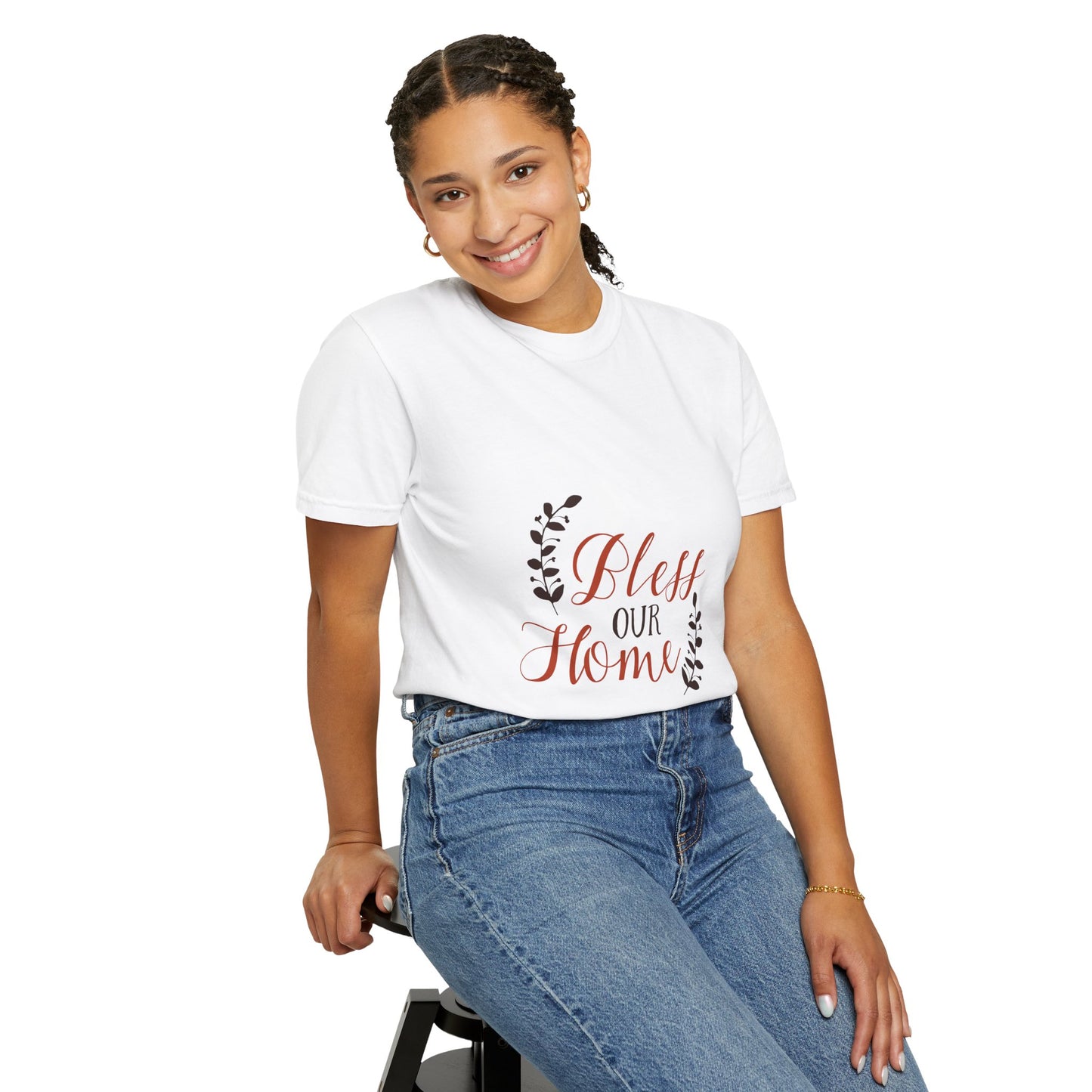Bless Our Home Unisex Garment-Dyed T-Shirt | Perfect for Housewarming & Family Gatherings