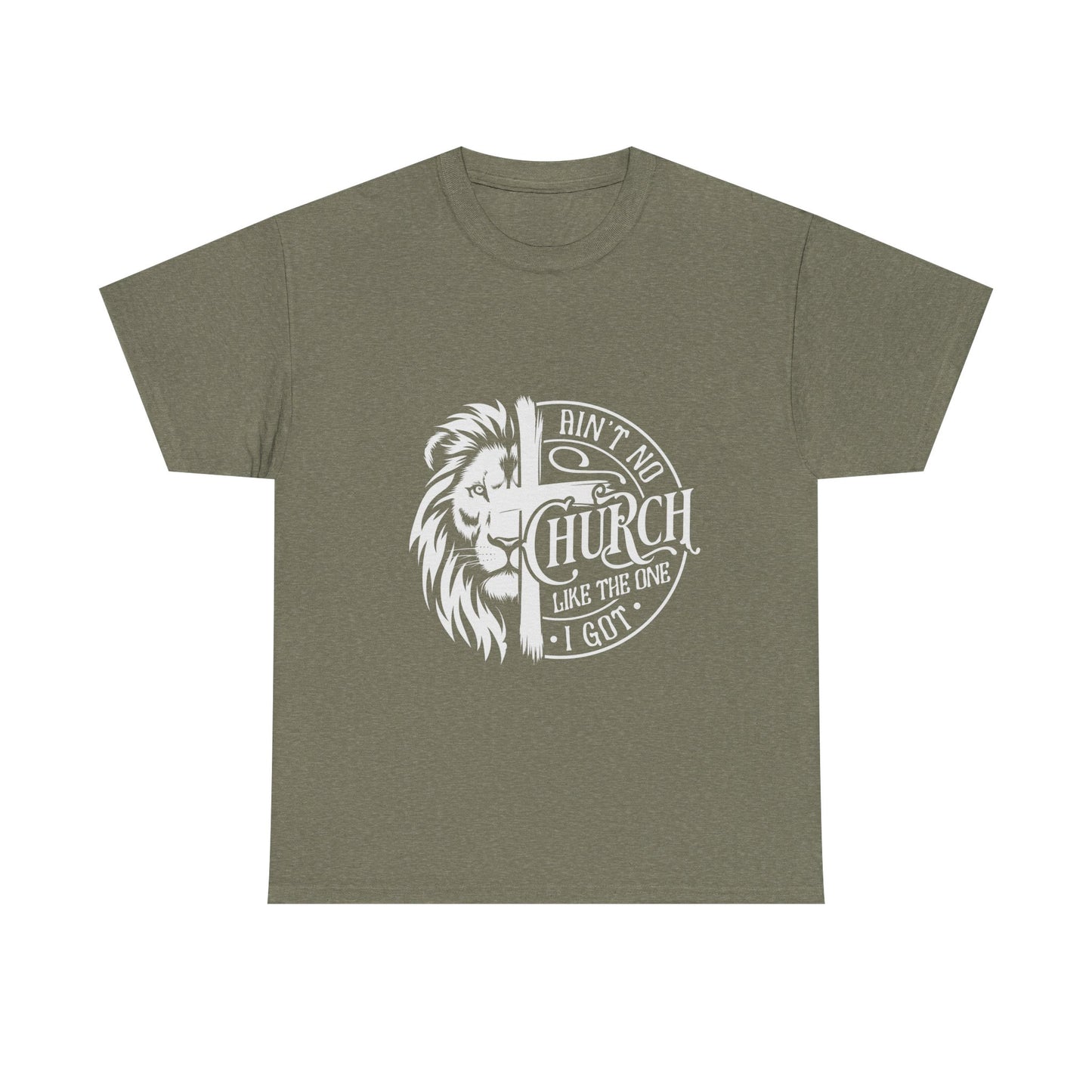 Inspirational Christian Unisex Heavy Cotton Tee - 'Ain't No Church Like The One I Got' - Christian Shirts and More