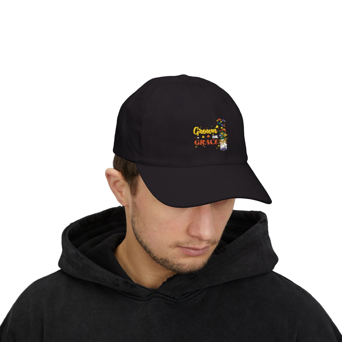 Grown in Grace Dad Cap - Classic Black Baseball Hat for Father's Day and Everyday Wear