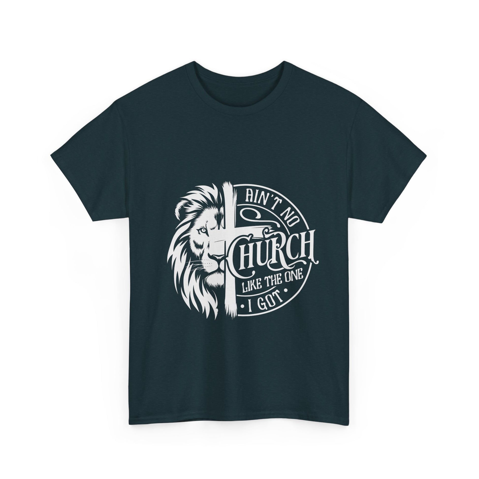 Inspirational Christian Unisex Heavy Cotton Tee - 'Ain't No Church Like The One I Got' - Christian Shirts and More