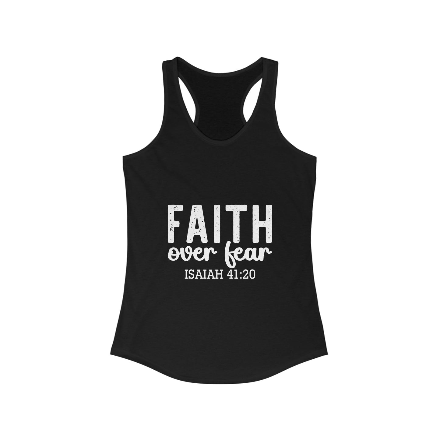 Faith Over Fear Women's Racerback Tank - Inspirational Workout Top