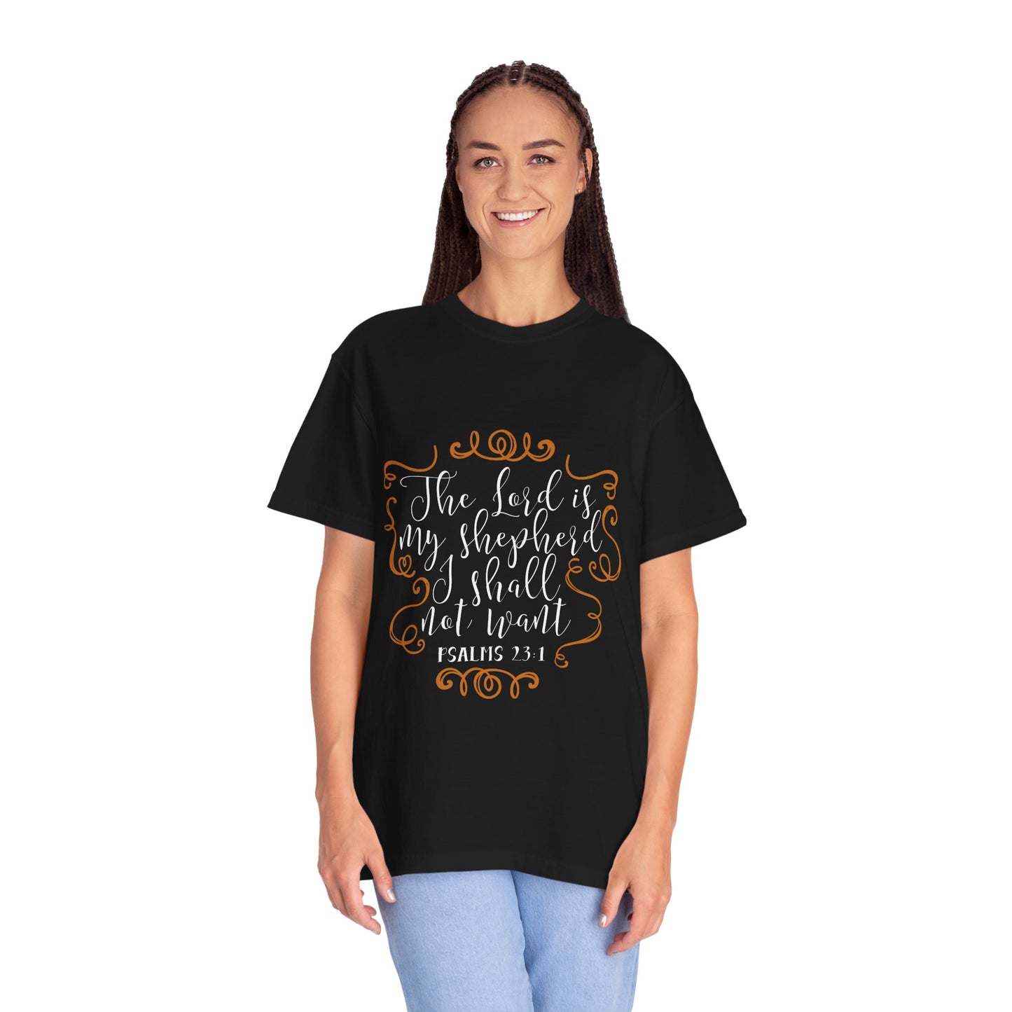 Inspirational Psalms 23:1 Unisex Garment-Dyed T-Shirt