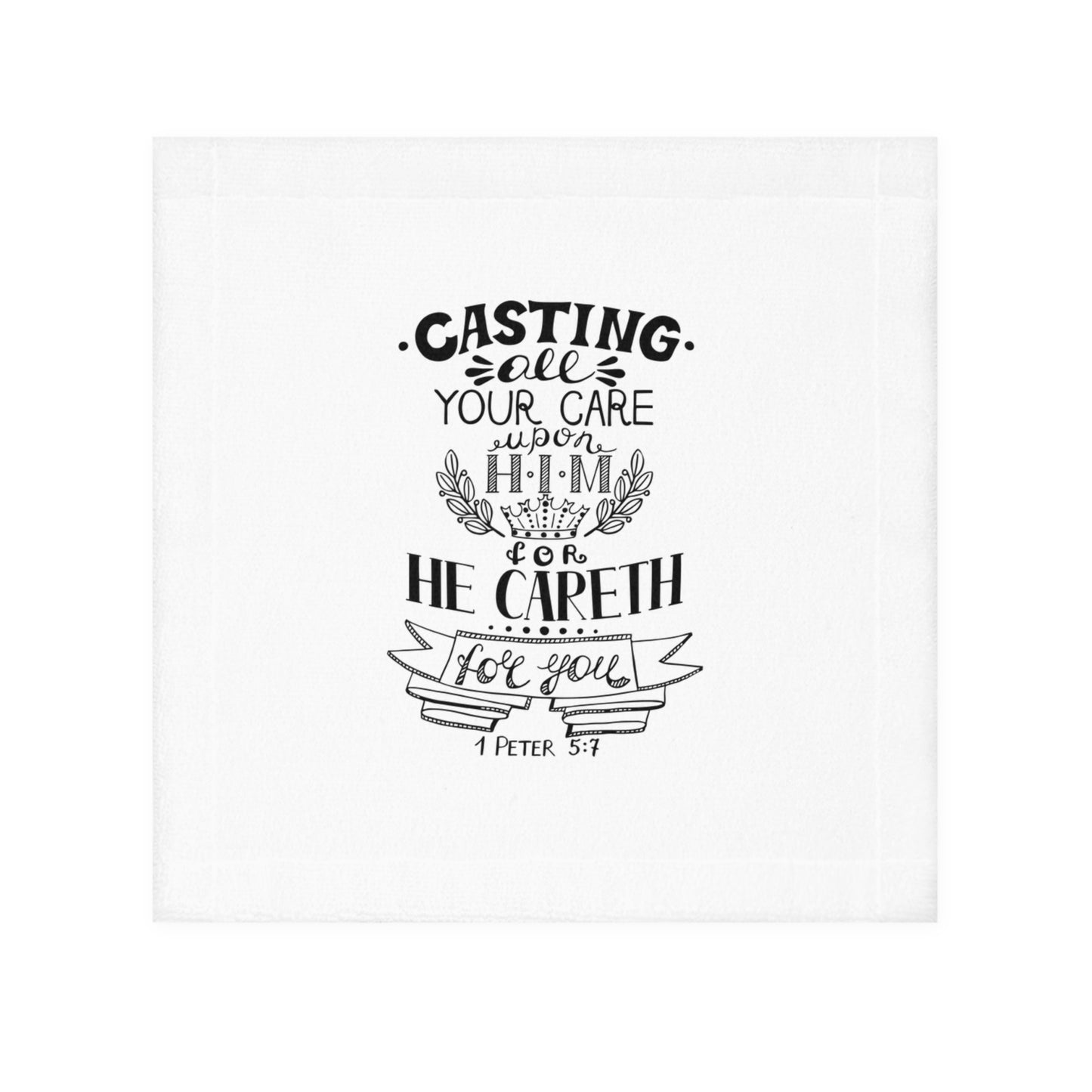 Inspirational Face Towel - 'Casting All Your Care Upon Him' - Perfect for Gifts and Home Decor