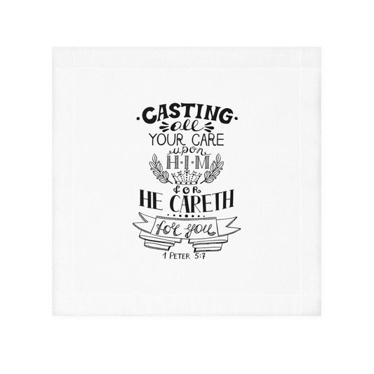 Inspirational Face Towel - 'Casting All Your Care Upon Him' - Perfect for Gifts and Home Decor - Christian Shirts and More