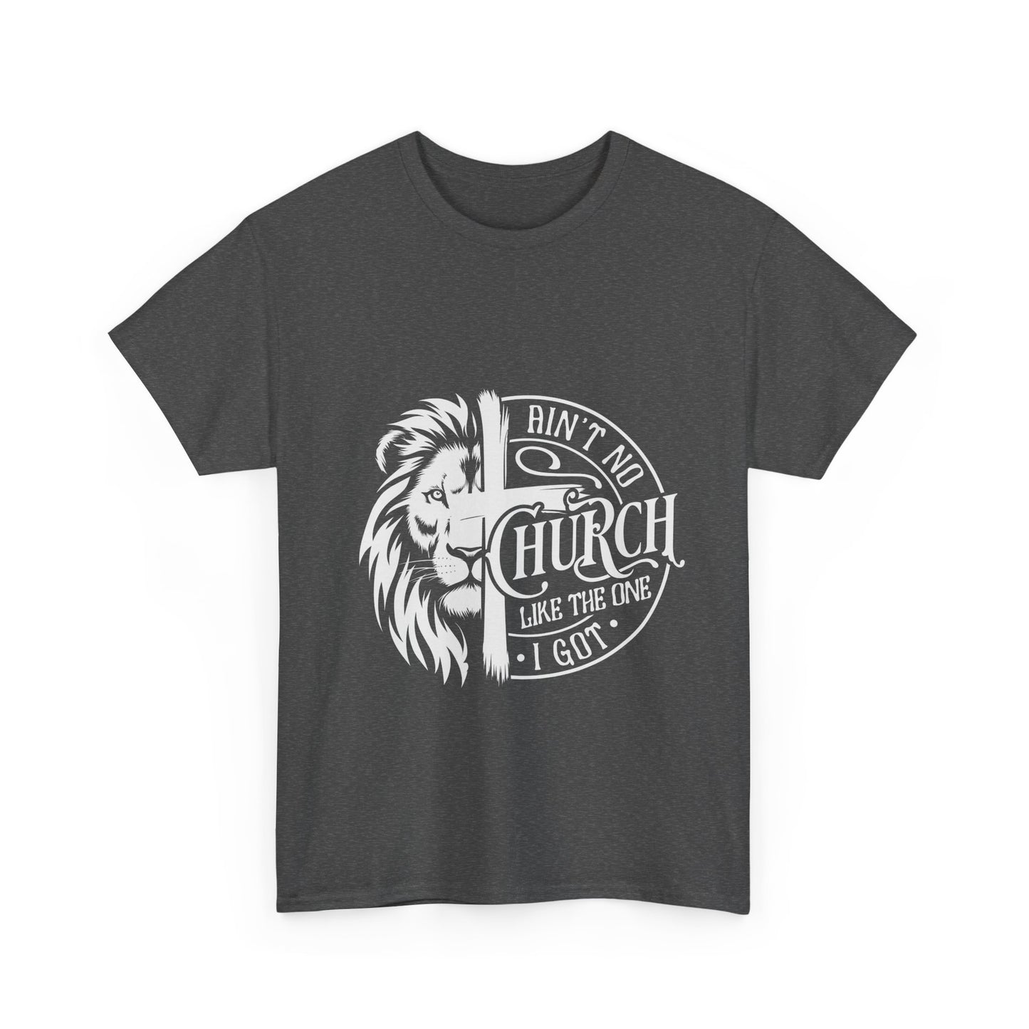 Inspirational Christian Unisex Heavy Cotton Tee - 'Ain't No Church Like The One I Got' - Christian Shirts and More