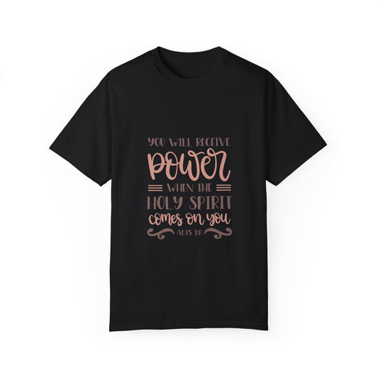 Inspirational Unisex T-Shirt - 'You Will Receive Power' - Acts 1:8 - Faith-Based Apparel - Christian Shirts and More