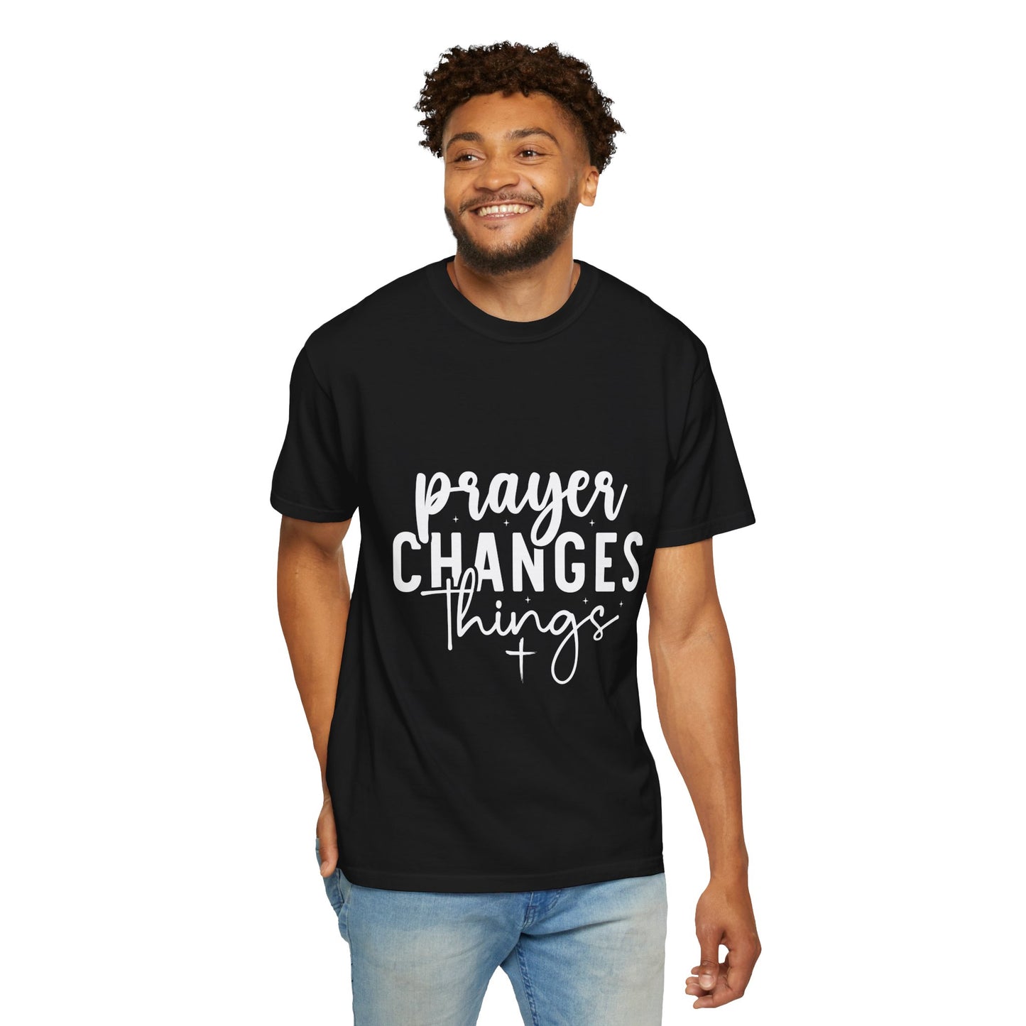 Prayer Changes Things T-Shirt | Unisex Garment-Dyed Tee for Inspiration & Faith