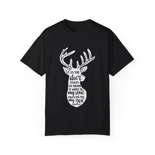 Inspirational Deer Graphic T-Shirt - Unisex Garment-Dyed Tee - Christian Shirts and More