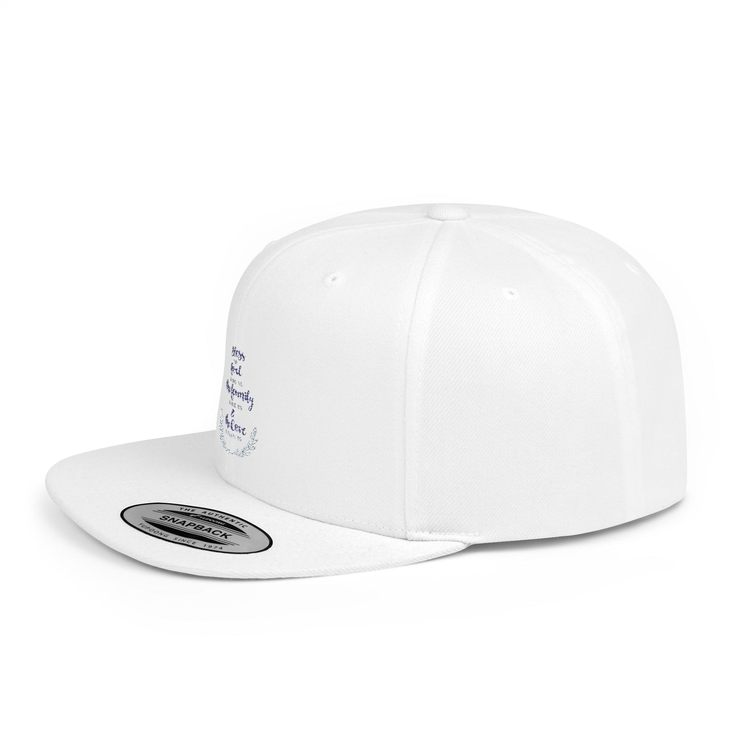 Bless Our Family Flat Bill Snapback Cap - Casual Statement Hat for Everyday Wear