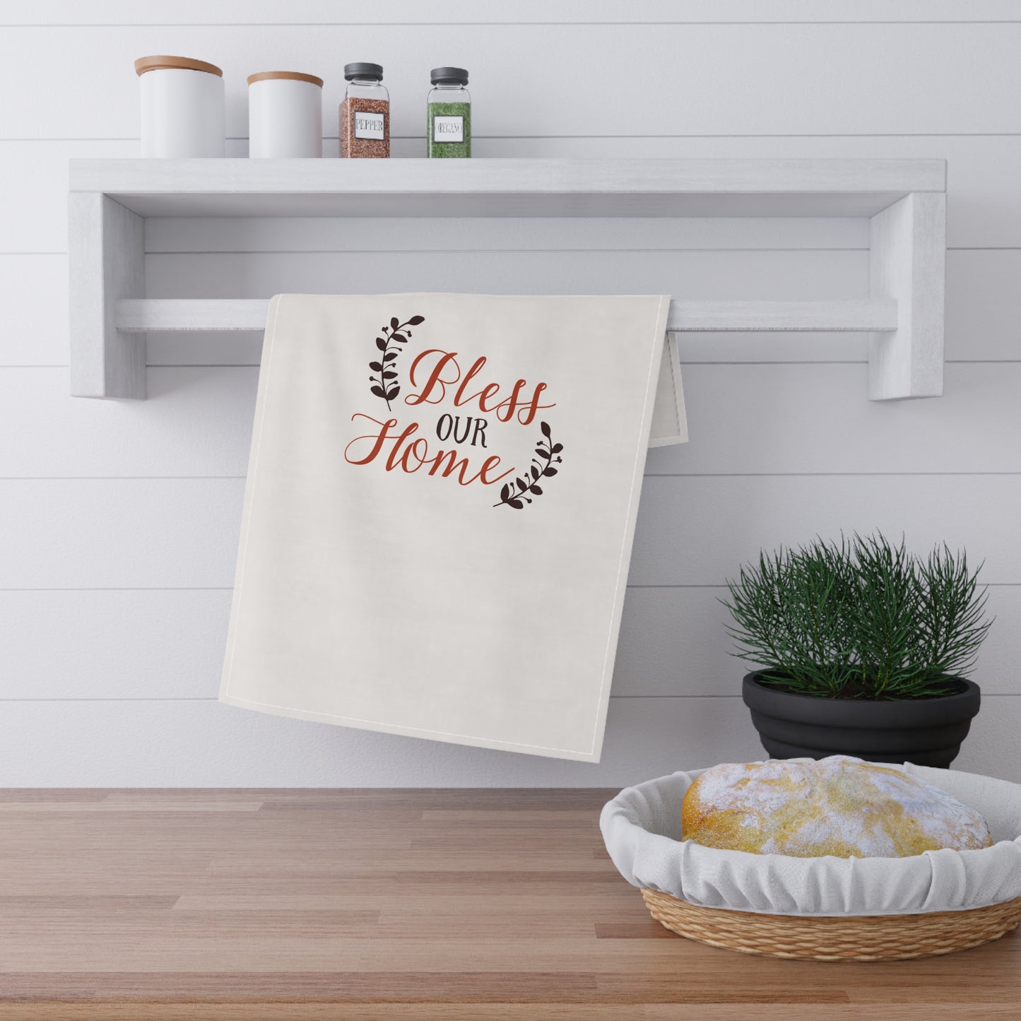 Bless Our Home Cotton Tea Towels - Rustic Kitchen Decor