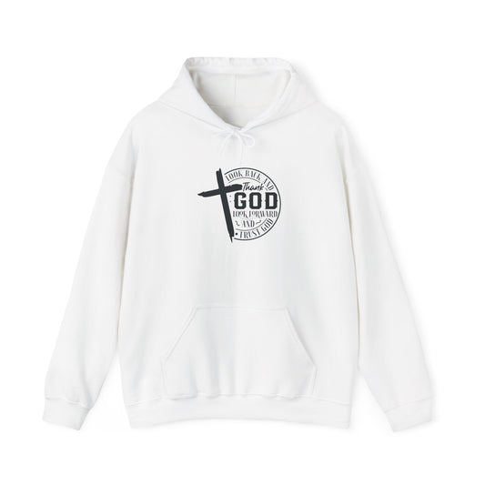 Inspirational Faith Hoodie - Unisex Heavy Blend™ Sweatshirt with 'Thank God' Design - Christian Shirts and More