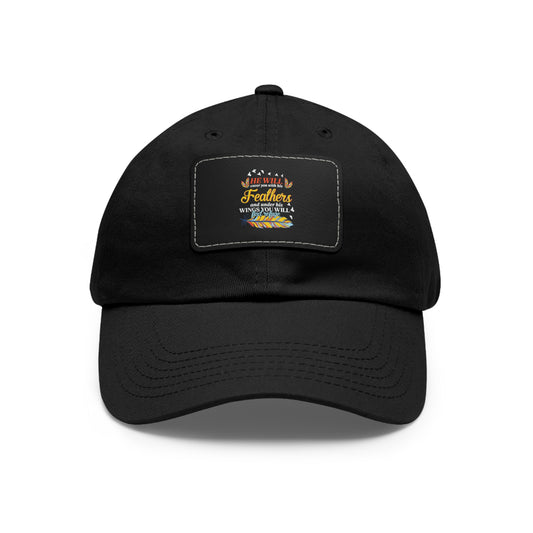 Feathered Dad Hat with Leather Patch | Casual Stylish Cap for Men & Women