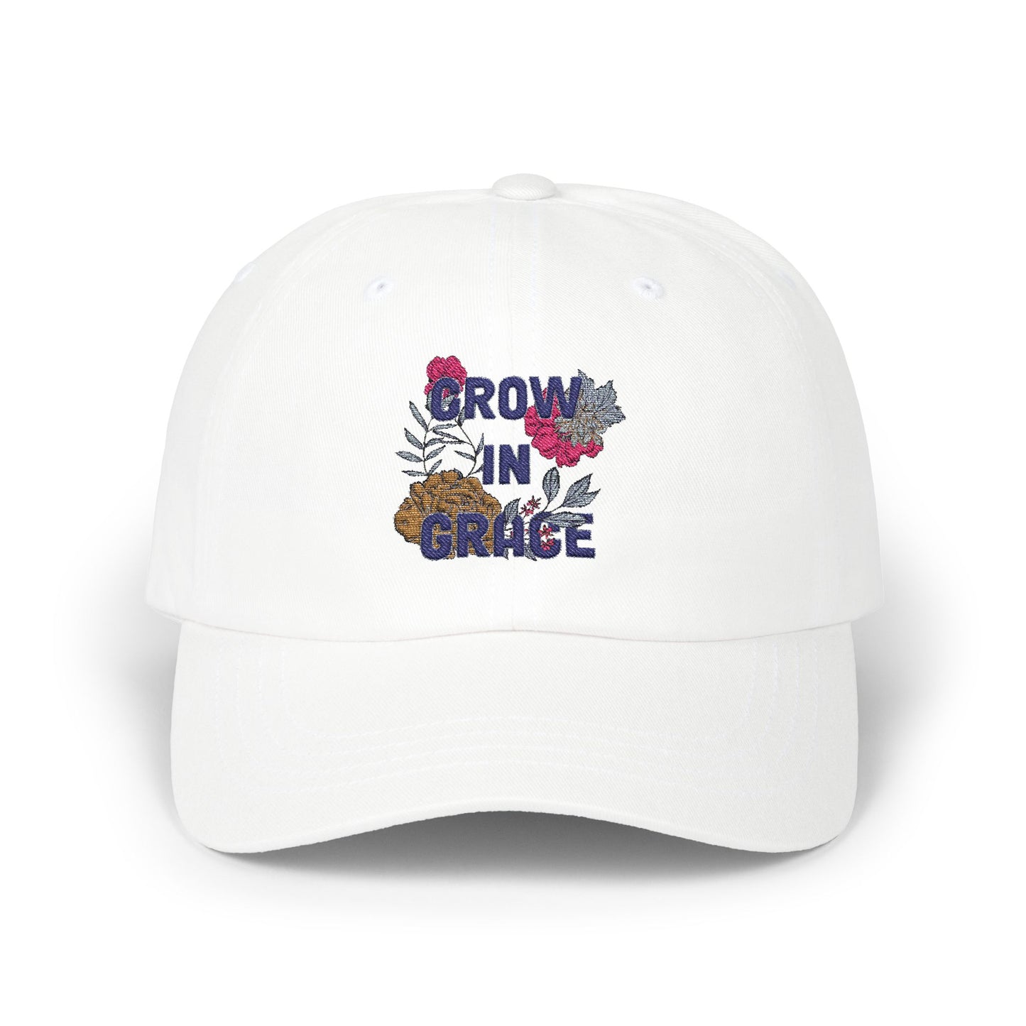 Inspirational Flower Design Dad Cap - "Grow in Grace"